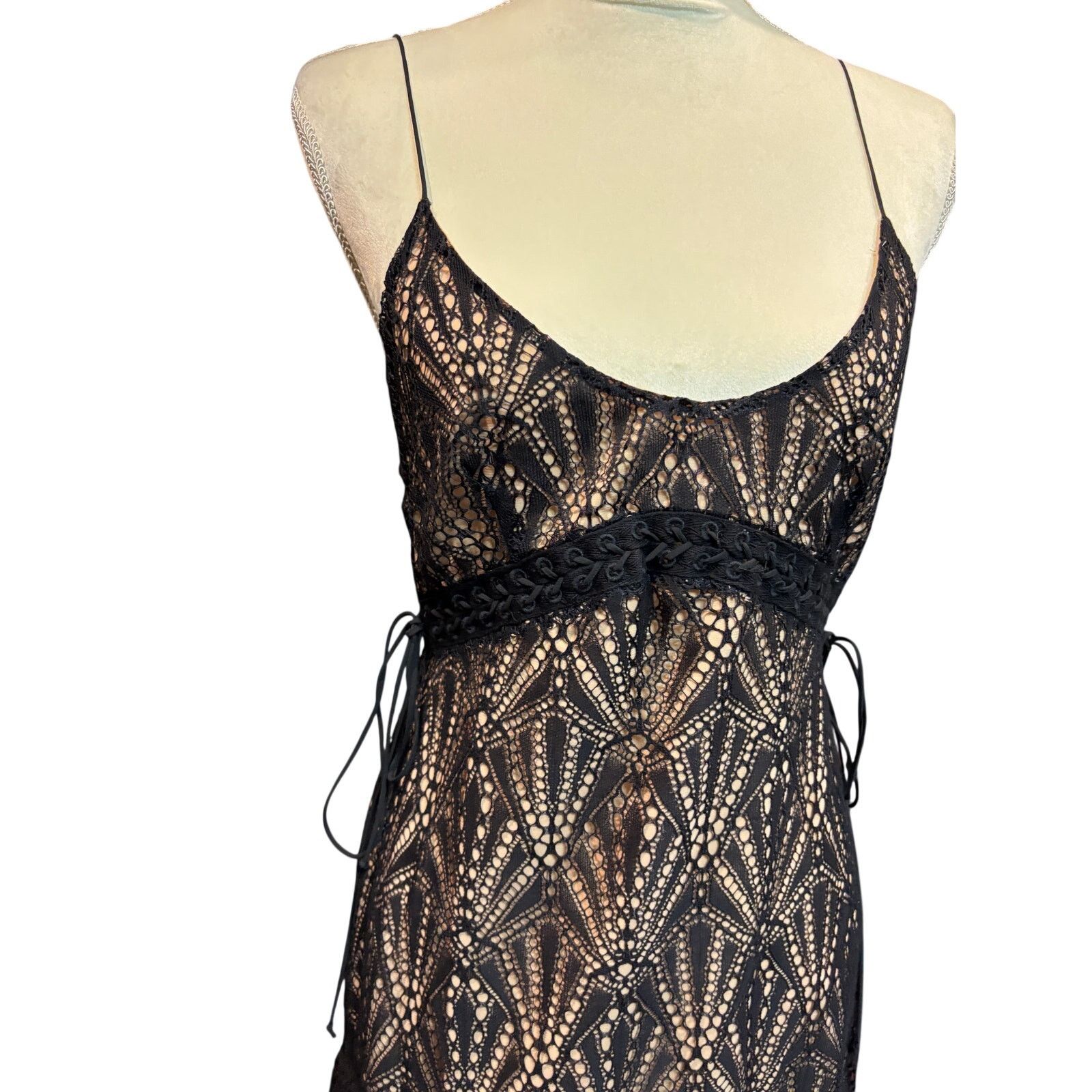 For Love & Lemons For Love and Lemons Black Lace Mini Dress Size L Size L / US 10 / IT 46 - 8 Thumbnail