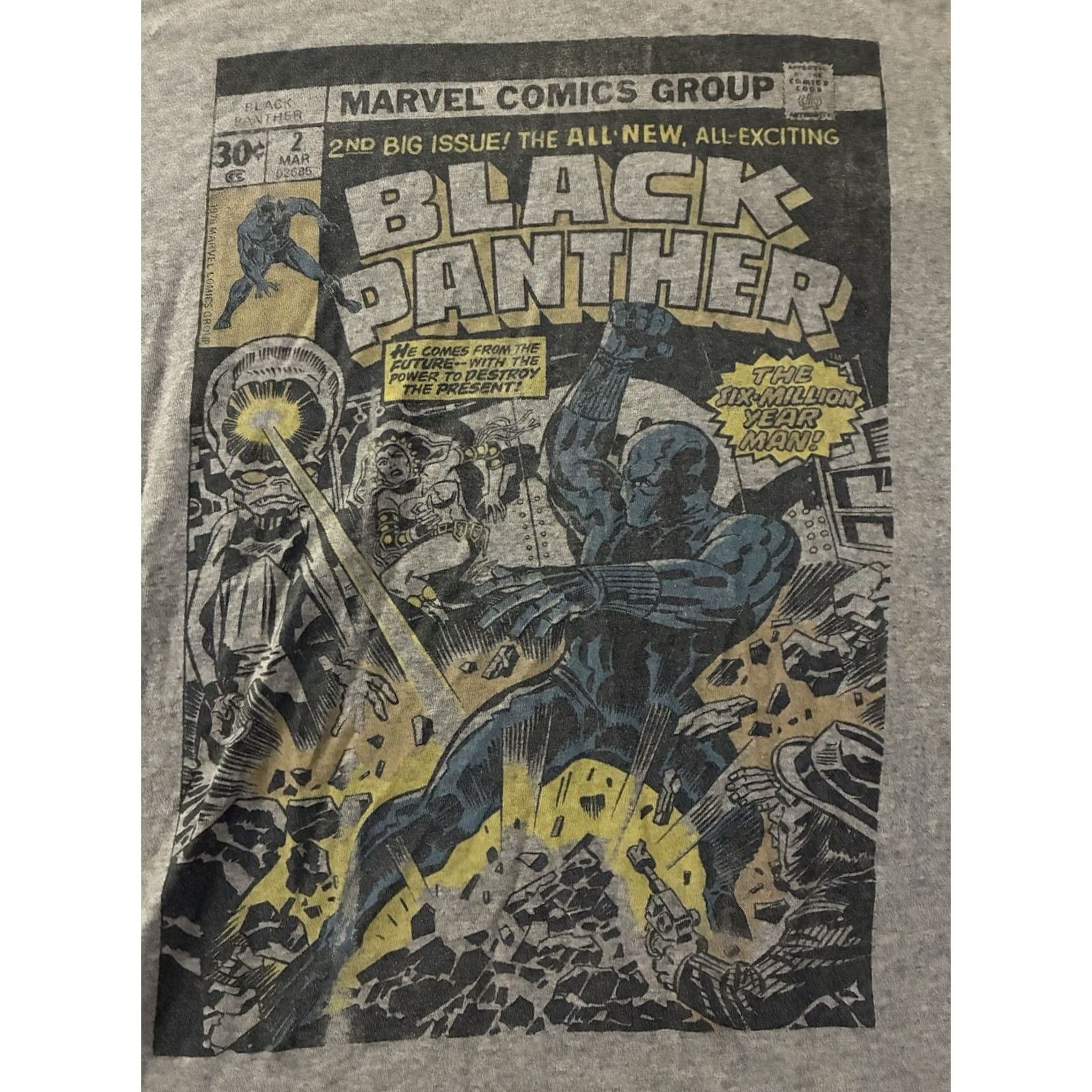 Vintage VINTAGE Black Panther MARVEL COMICS Gray T-Shirt XL Size US XL / EU 56 / 4 - 3 Thumbnail
