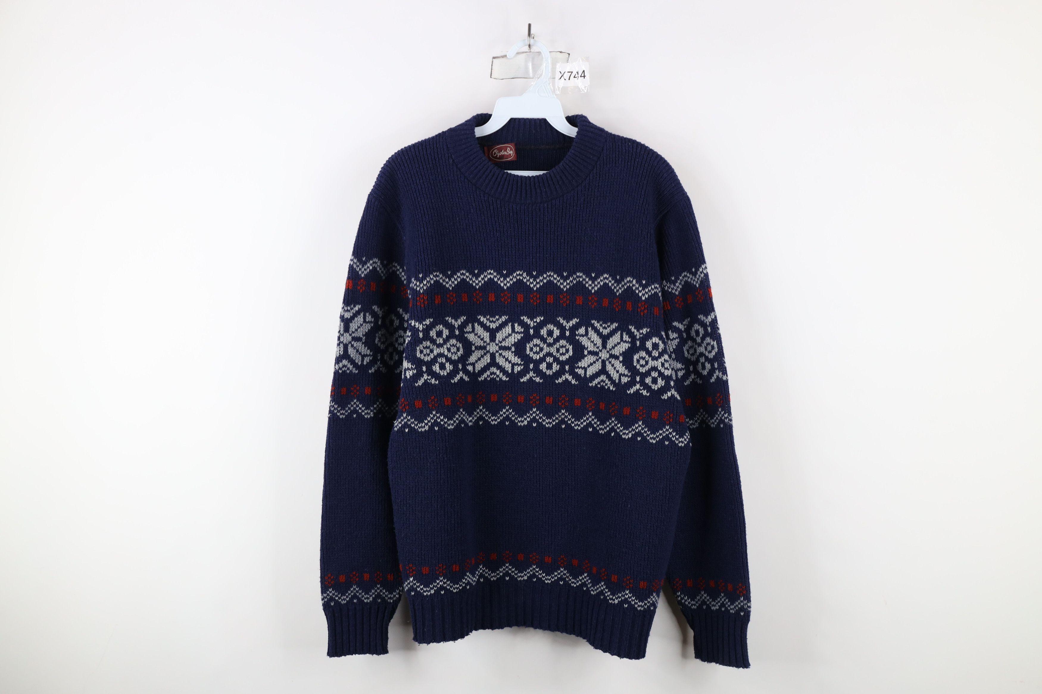 Vintage Vintage 90s Streetwear Snowflake Fair Isle Knit Sweater Size US M / EU 48-50 / 2 - 1 Thumbnail