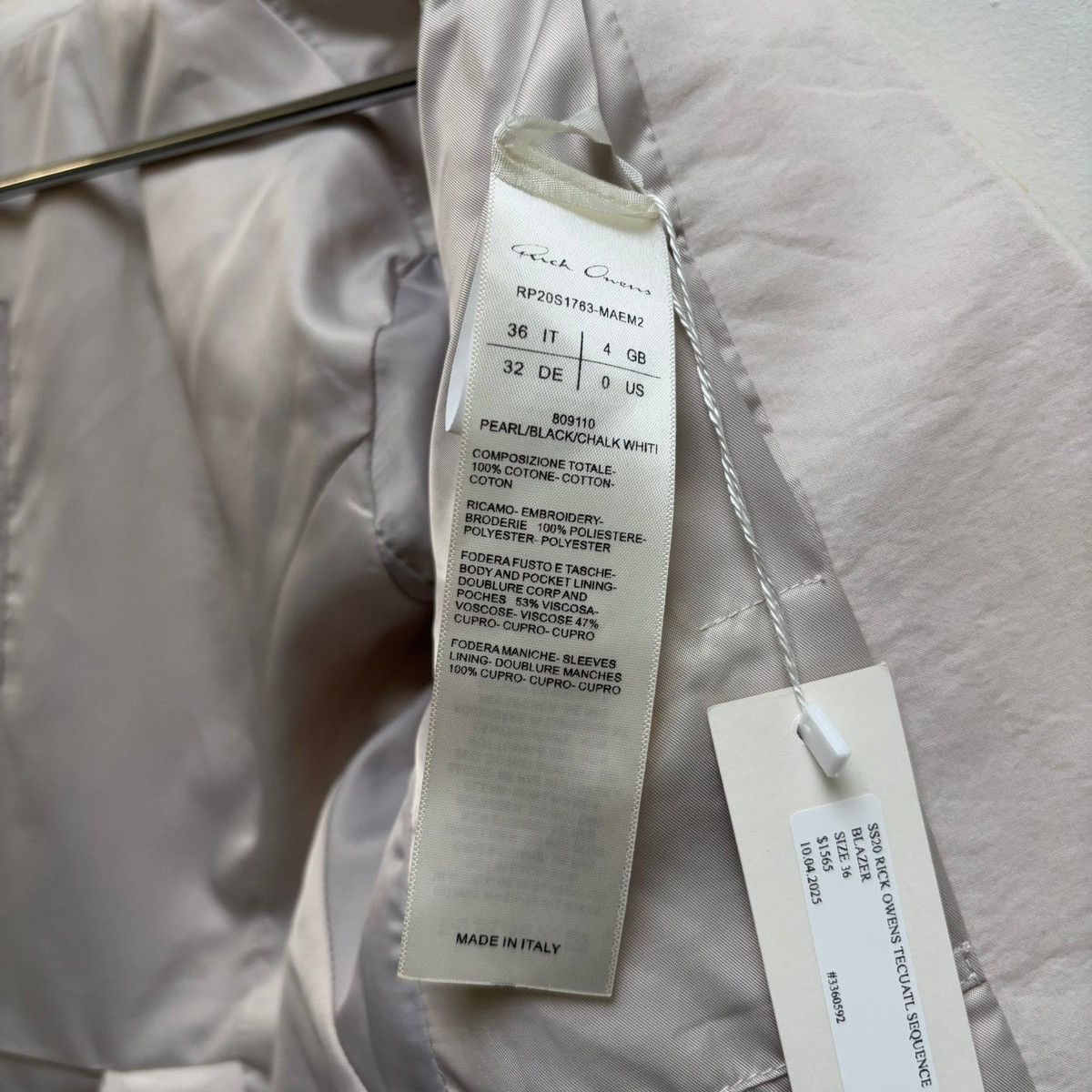 Rick Owens SS20 Rick Owens “TECTUAL” Sequin Blazer Size XS / US 0-2 / IT 36-38 - 12 Thumbnail