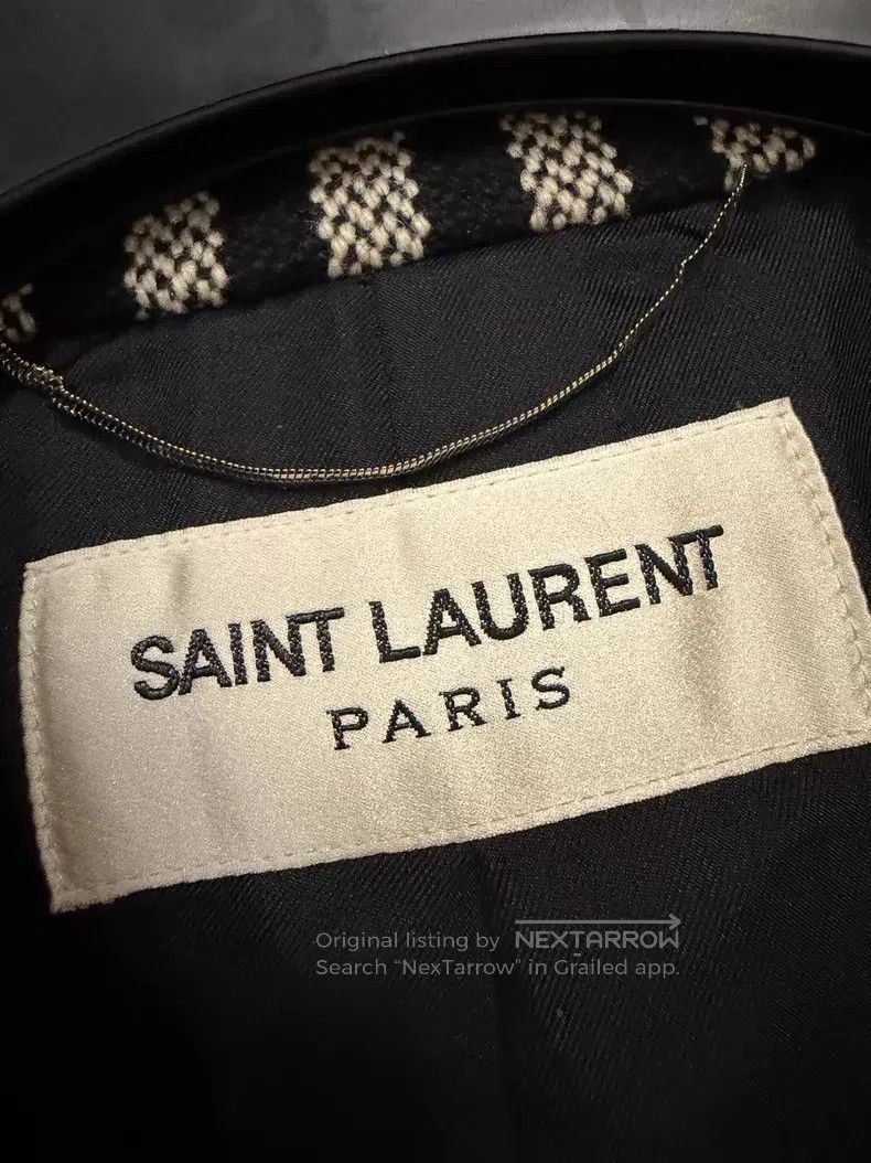 Saint Laurent Paris Saint Laurent Paris Black and White Striped Coat i Size US M / EU 48-50 / 2 - 2 Thumbnail