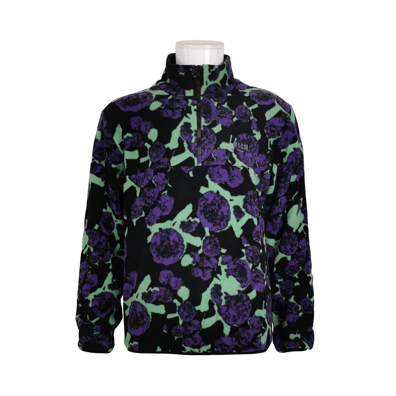 MSGM MSGM Floral Logo Half-Zip Sweatshirt Size 48 Size US M / EU 48-50 / 2 - 1 Thumbnail