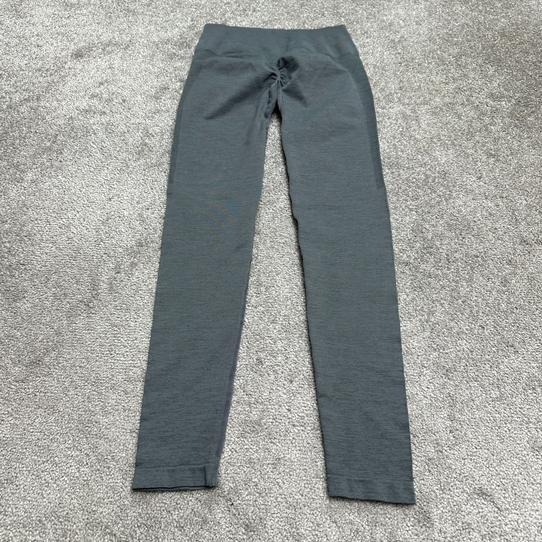 Vintage Unbranded Compression Leggings Women Medium Gray Mid Rise Active Gym Yoga 27 in Inseam Athletic Slim Legging Womens Gray 90s? Size 32" / US 10 / IT 46 - 2 Thumbnail