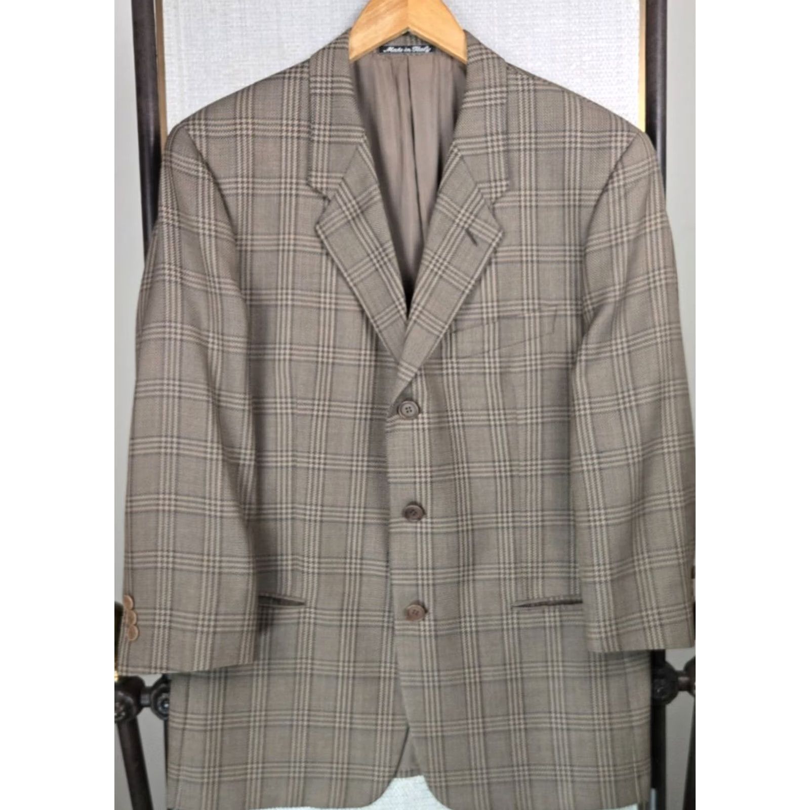 Giorgio Armani Giorgio Armani Le Collezioni Jacket Coat Three-Button Notch Lined Wool/Nylon Brown 40 Mens Regular Size Jacket/Coat Size US XXS / EU 40 - 2 Thumbnail