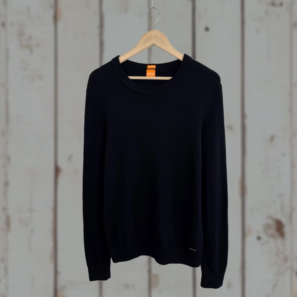 Hugo Boss HUGO BOSS Orange Archive Wool Knit Sweater L Dark Blue Retro 90s Y2K Mens Pullover Wool Knit, Size L, Dark Blue, Vintage Style, Retro Theme Size US L / EU 52-54 / 3 - 1 Thumbnail