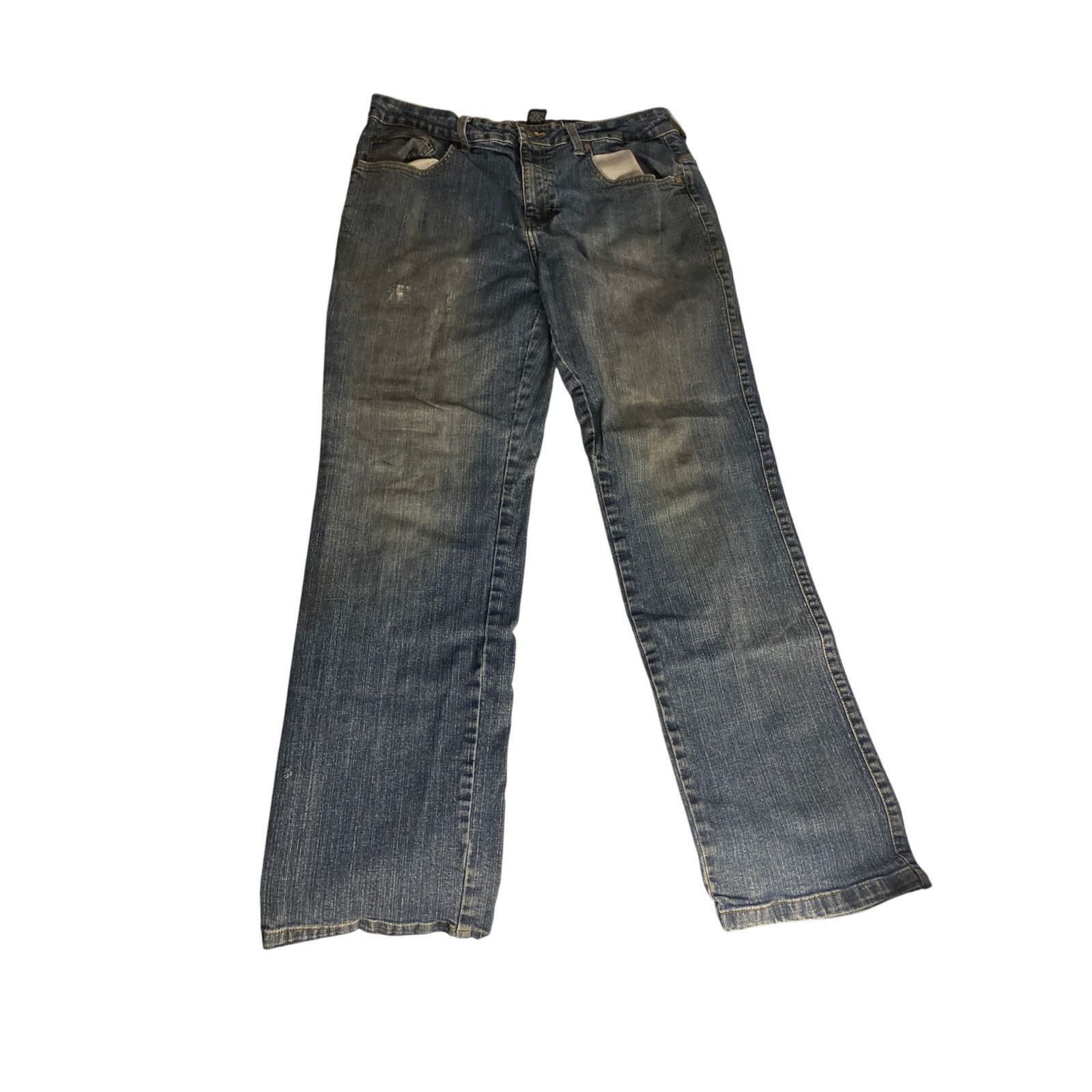 Other Y2K Grunge Faded Straight Leg Blue Denim Jeans 34x32 Size US 34 / EU 50 - 2 Thumbnail