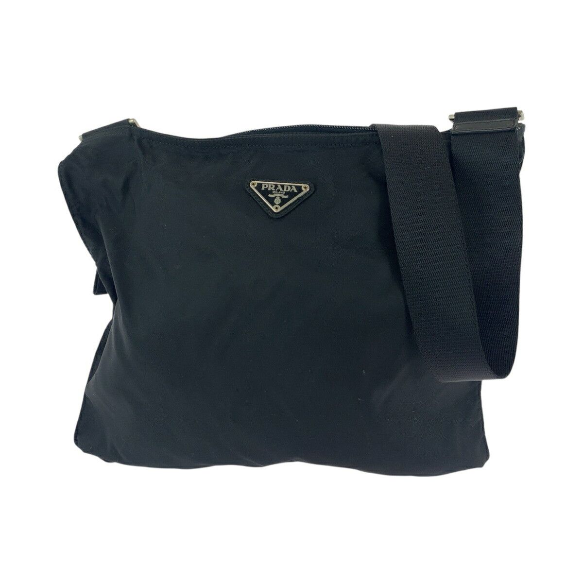 Prada Prada Tessuto Triangle Logo Plate Nylon Shoulder Bag Bt0175 Others Crossbody Bag Bt0175 in Black