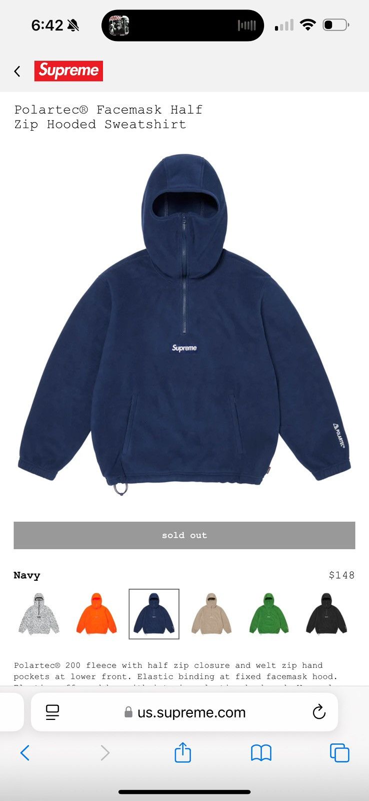 Supreme Supreme polartec full zip sweater | Grailed
