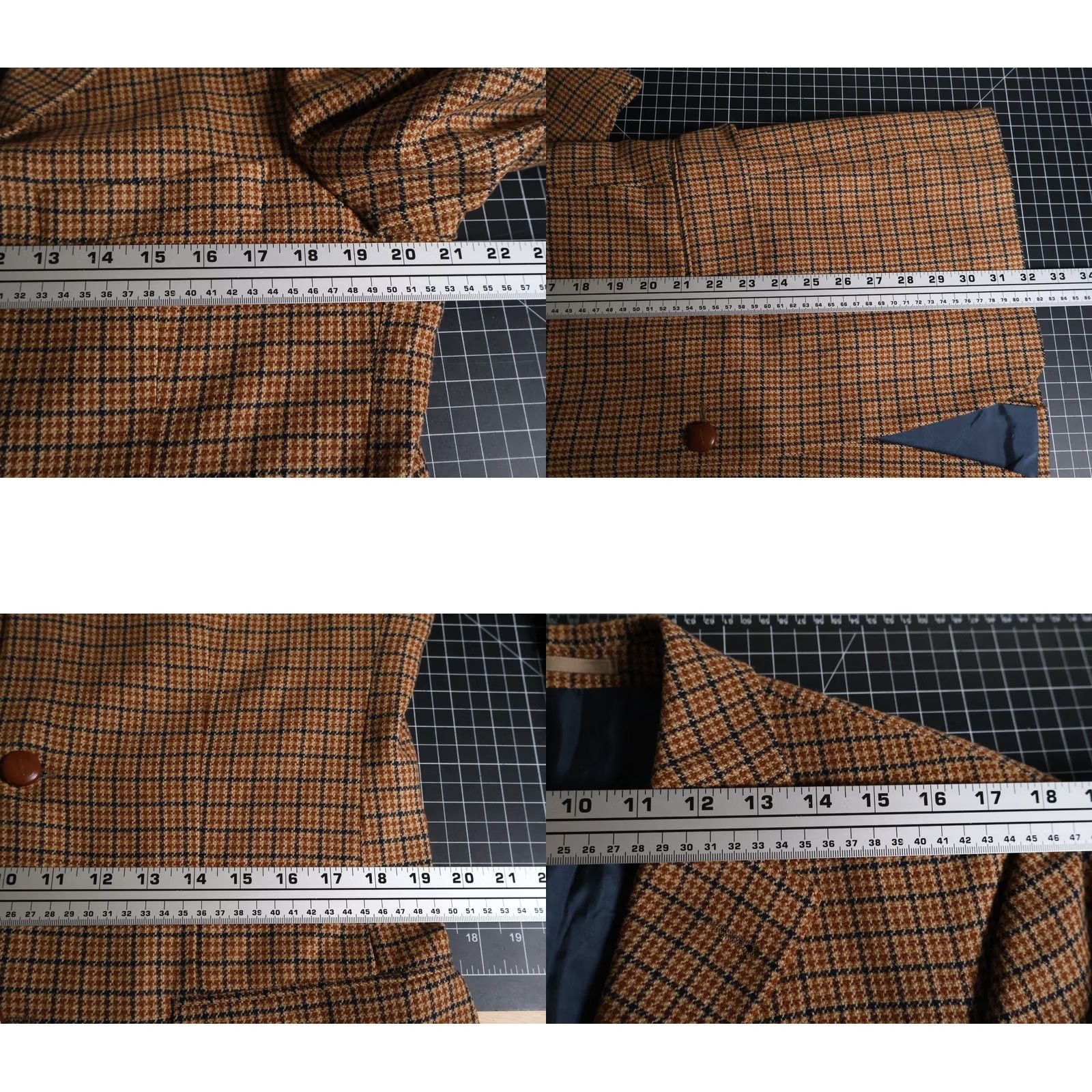 Vintage Strellson Sport Coat Men 40 Brown Houndstooth 3-Button Wool Cashmere Jacket Size US XXS / EU 40 - 8 Thumbnail