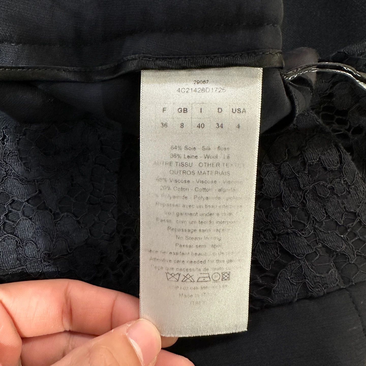 Christian Dior Monsieur Dior feb437 lace-wool silk trousers 36 Size 26" / US 2 / IT 38 - 4 Thumbnail