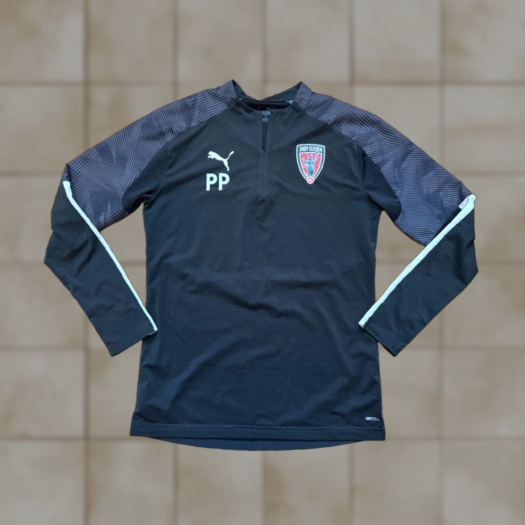 Puma Indy Eleven PUMA Track Jacket Soccer Long Sleeve Zip Pockets M Black Mens Size US M / EU 48-50 / 2 - 1 Thumbnail