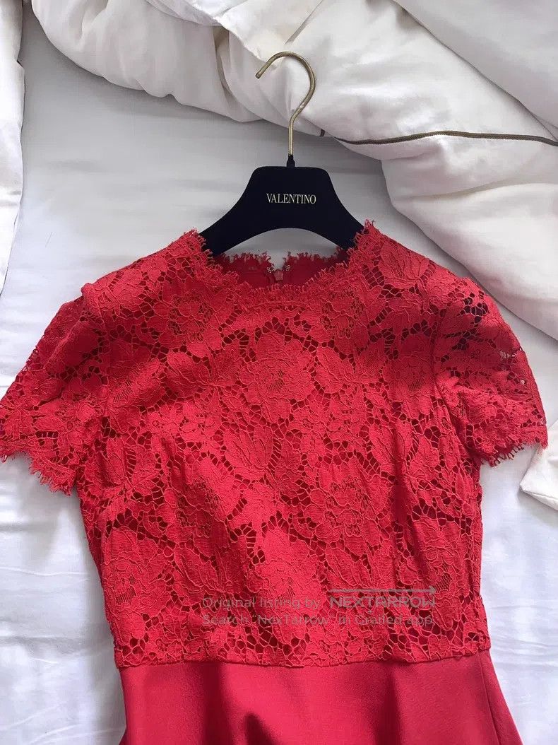 Valentino Big red lace dress