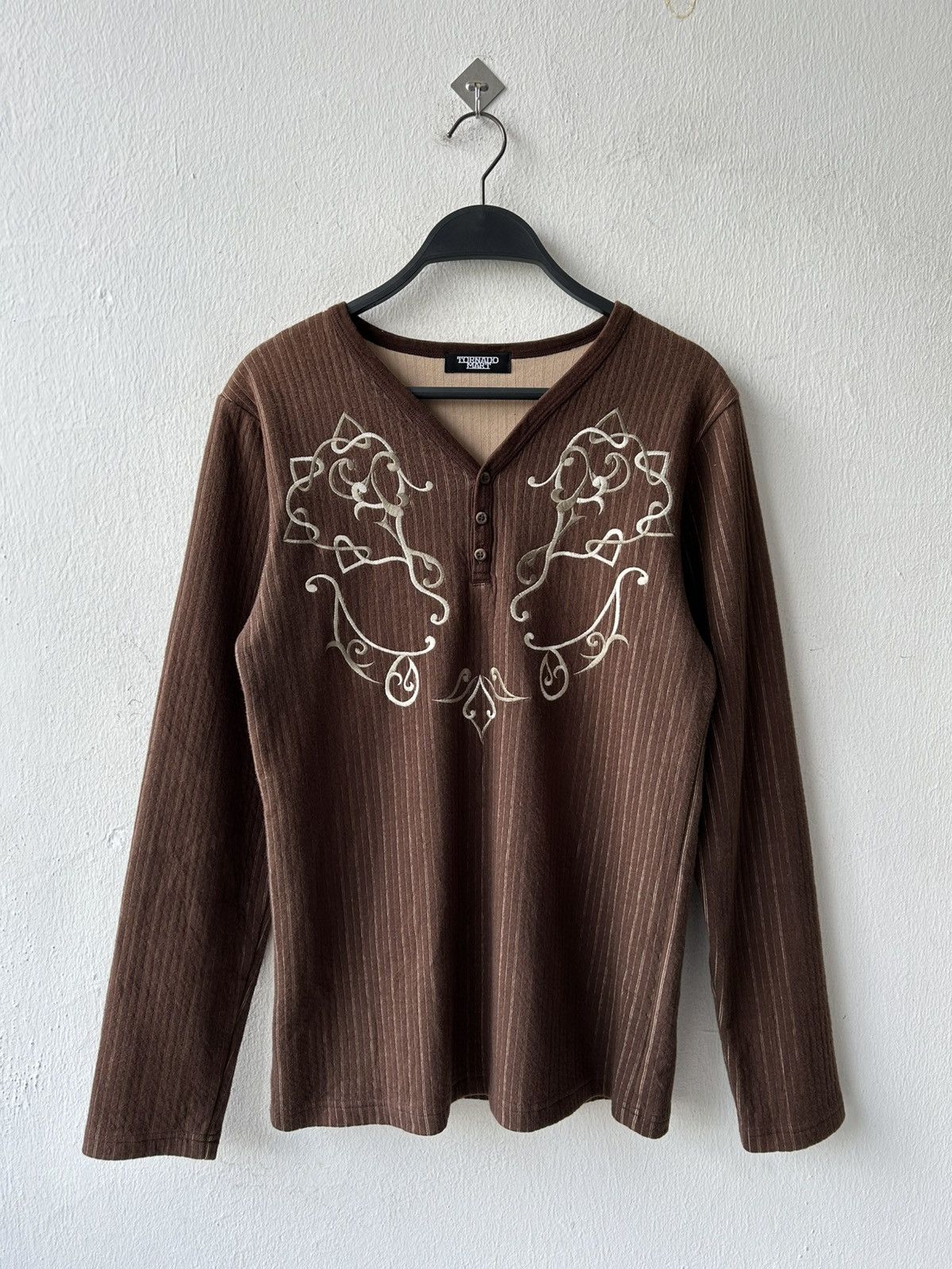 Tornado Mart Tornado Mart Tattoo Brown Long Sleeve Size US XS / EU 42 / 0 - 2 Thumbnail