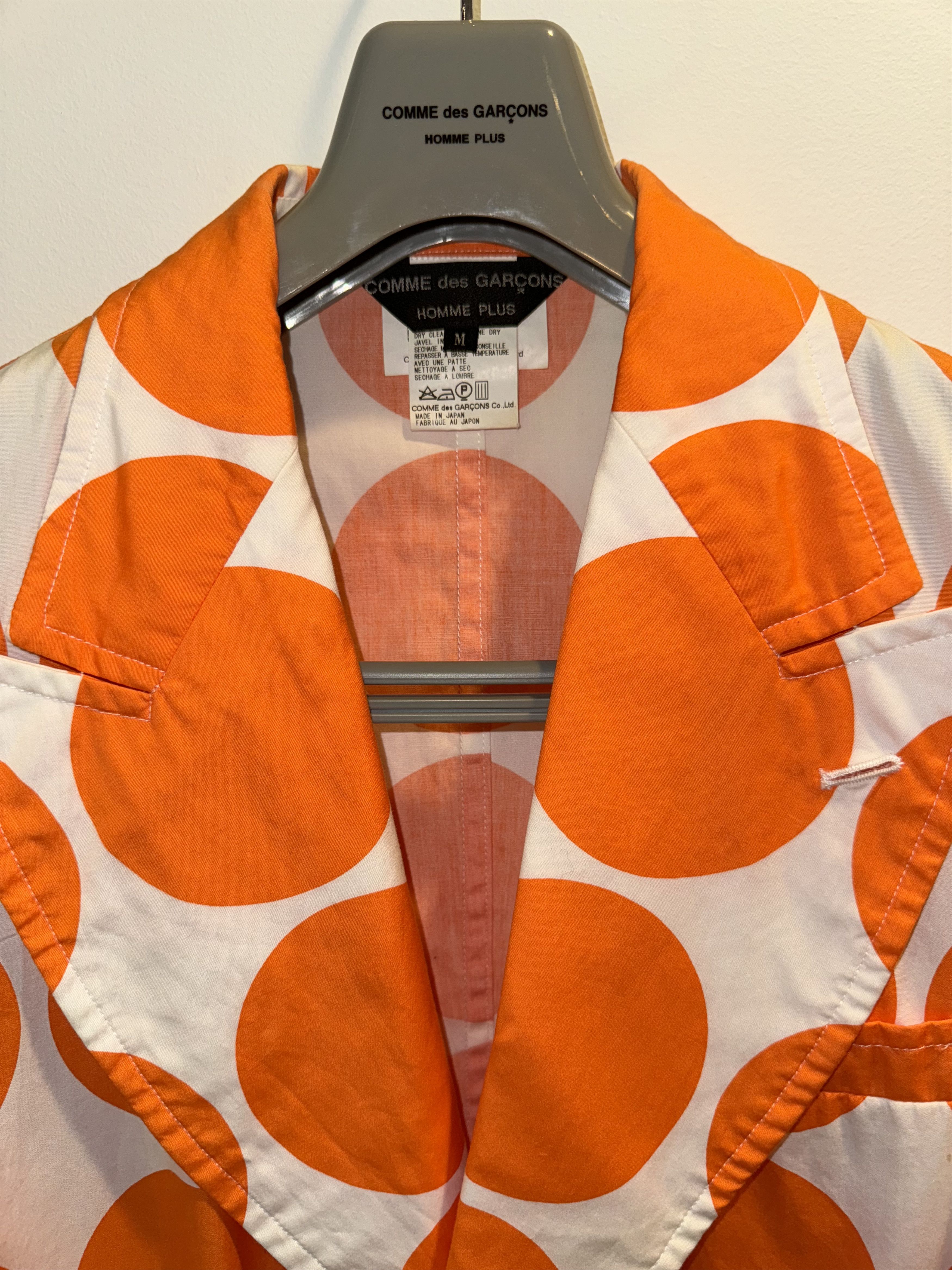 Comme des Garcons Homme Plus Orange Polka Dot Cotton Jacket Size US M / EU 48-50 / 2 - 4 Thumbnail