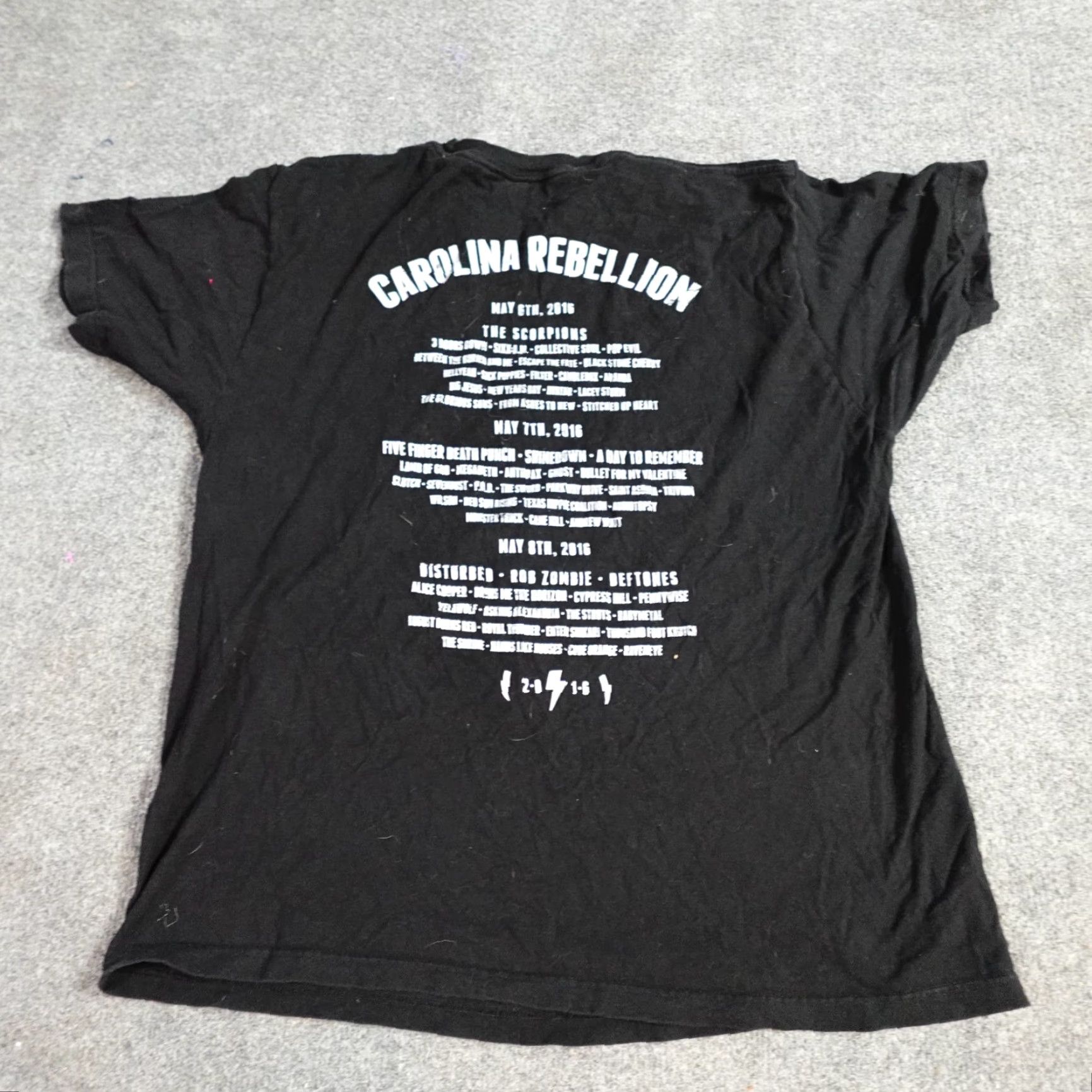 Vintage Carolina Rebellion Shirt XL Black Double Sided Rob Zombie Deftones Pennywise Shirt Mens XL Black Double Sided Size US XL / EU 56 / 4 - 4 Thumbnail