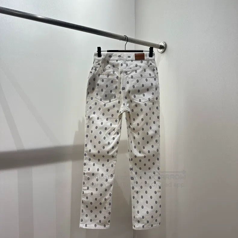 Hermes Hermes Printed Pig Nose Logo Slogan Denim Trousers Size 42" / US 20 - 1 Thumbnail