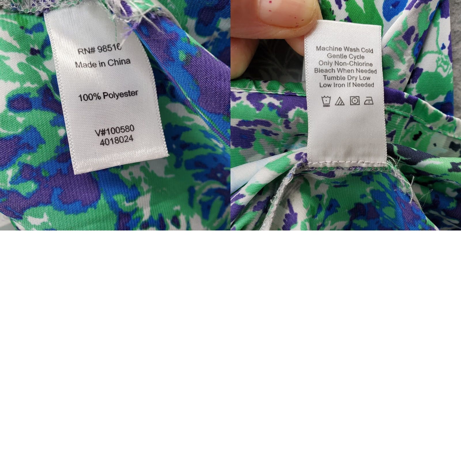 Coldwater Creek Coldwater Creek Blouse Womens Size M Multicolor Floral Short Sleeve Round Neck Slit High Low Casual Shirt Size M / US 6-8 / IT 42-44 - 8 Thumbnail