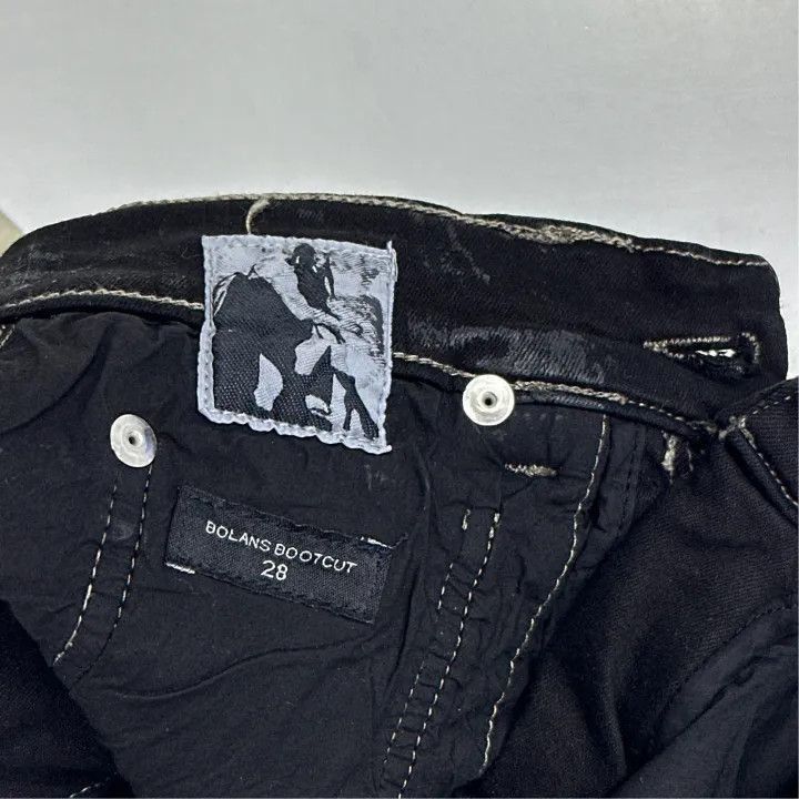 Rick Owens Rick Owens DRKSHDW Black Flared Denim Pants for Women -2508 Size 28" / US 6 / IT 42 - 2 Thumbnail