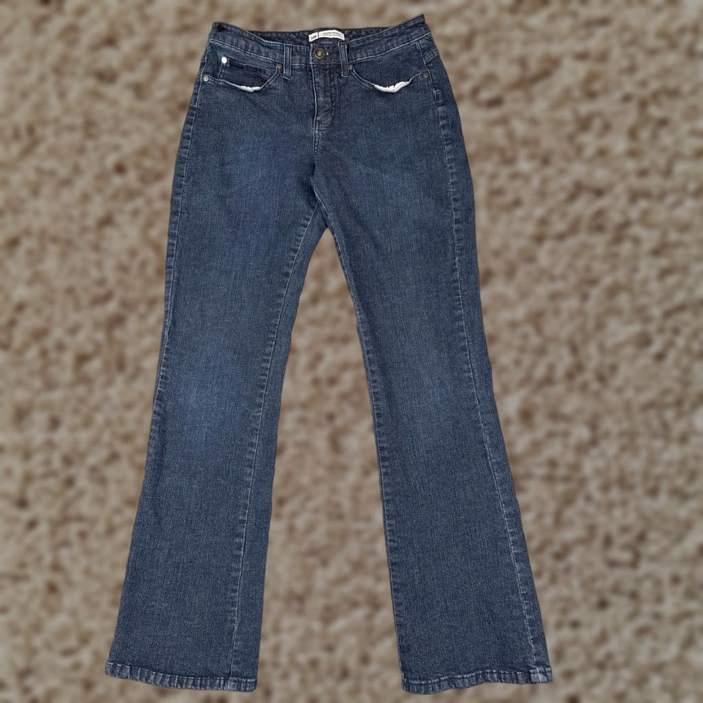 Lee Lee Jeans Bootcut Denim 27 Blue Dark Wash Womens Slim Secret Slender Low Rise 90s Cowboy Style Size 27" / US 4 / IT 40 - 1 Thumbnail