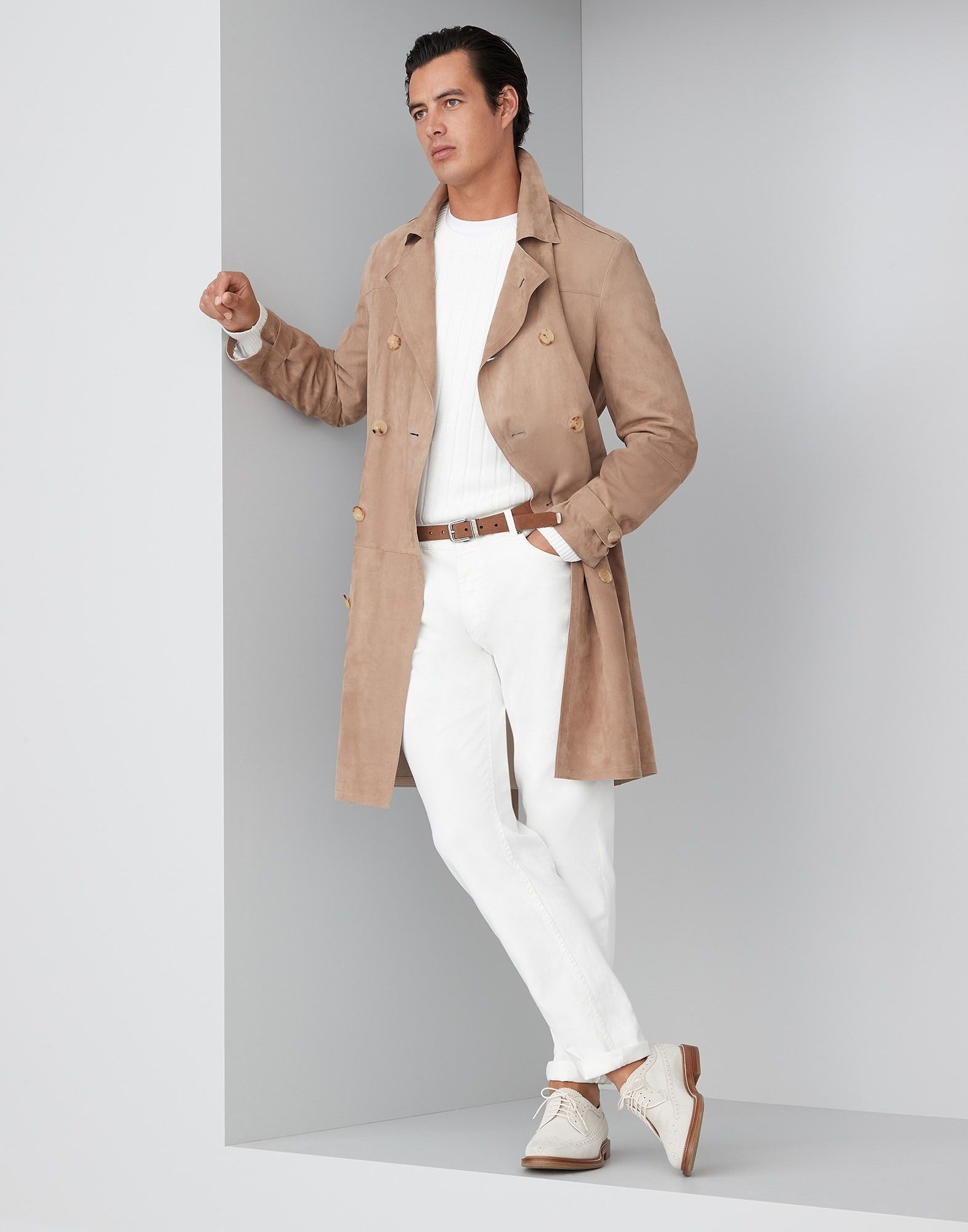 Brunello Cucinelli Leather Overcoat in Open Brown Size US XL / EU 56 / 4 - 5 Thumbnail