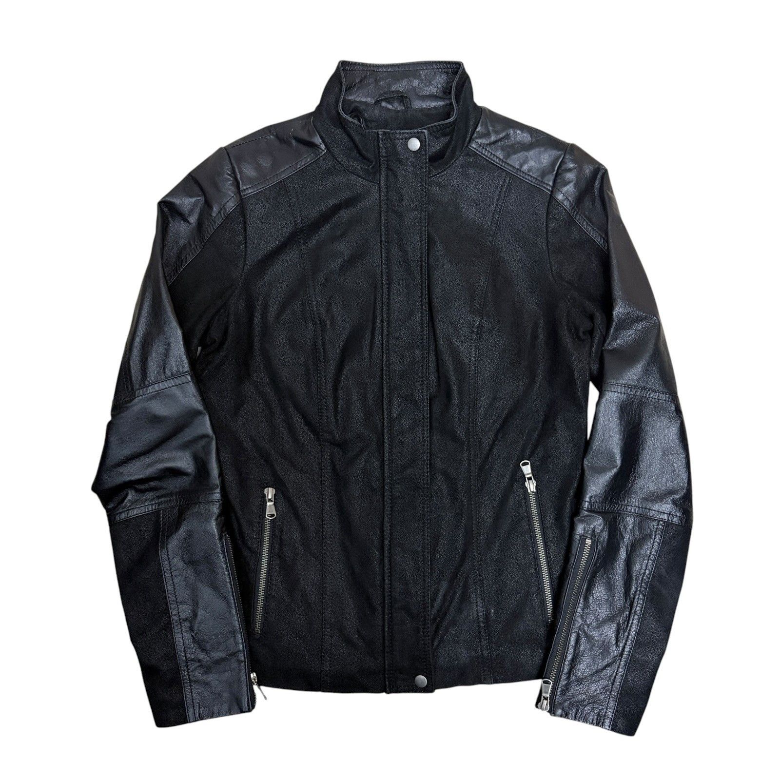 Danier DANIER LEATHER Jacket Designer Black Casual Coat Womens 2XS Size XXS / US 00 / IT 34 - 1 Thumbnail