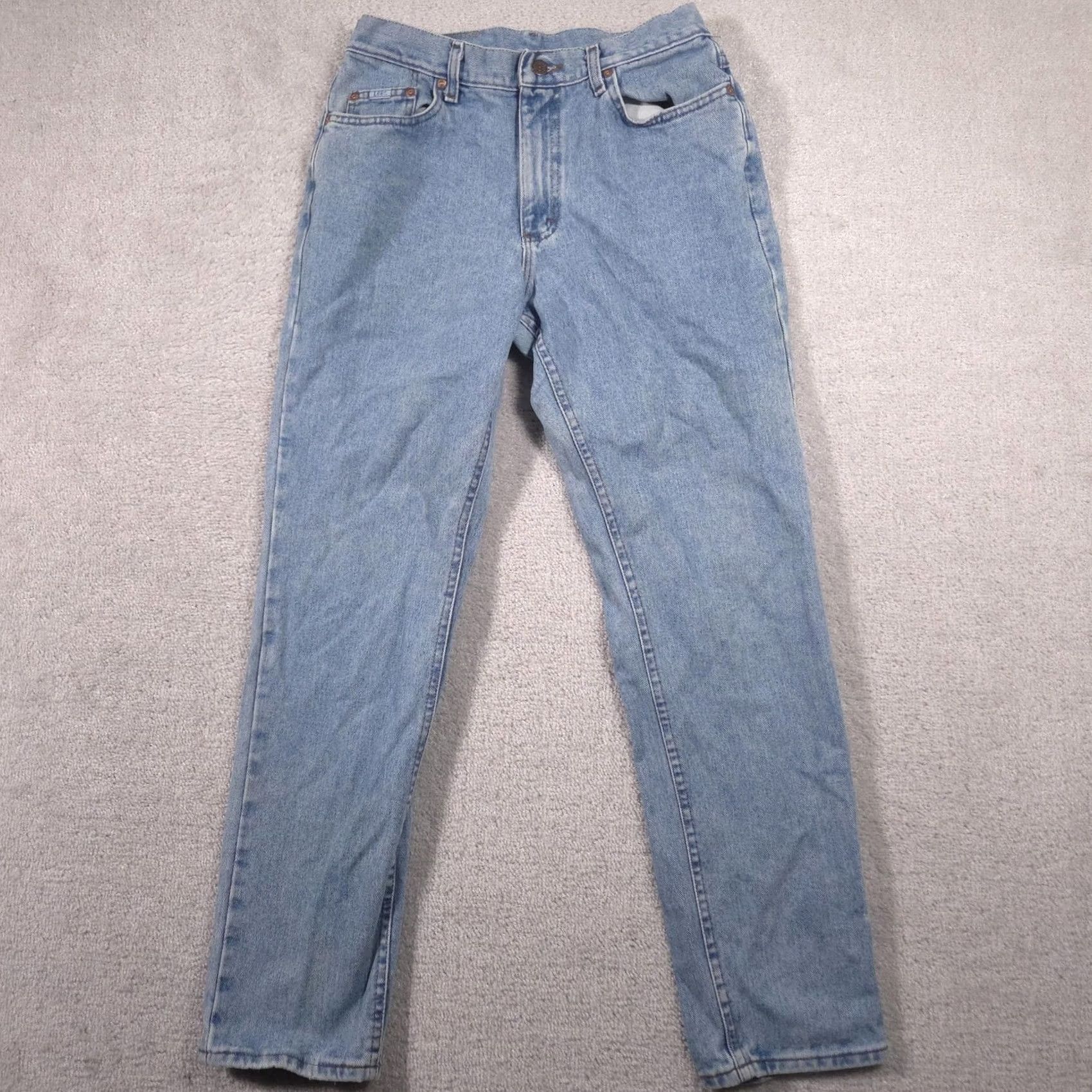 Lee Lee Jeans Womens 13 Blue High Rise Relaxed Mom Tapered Light Wash Denim Size 34" / US 12 / IT 48 - 2 Thumbnail