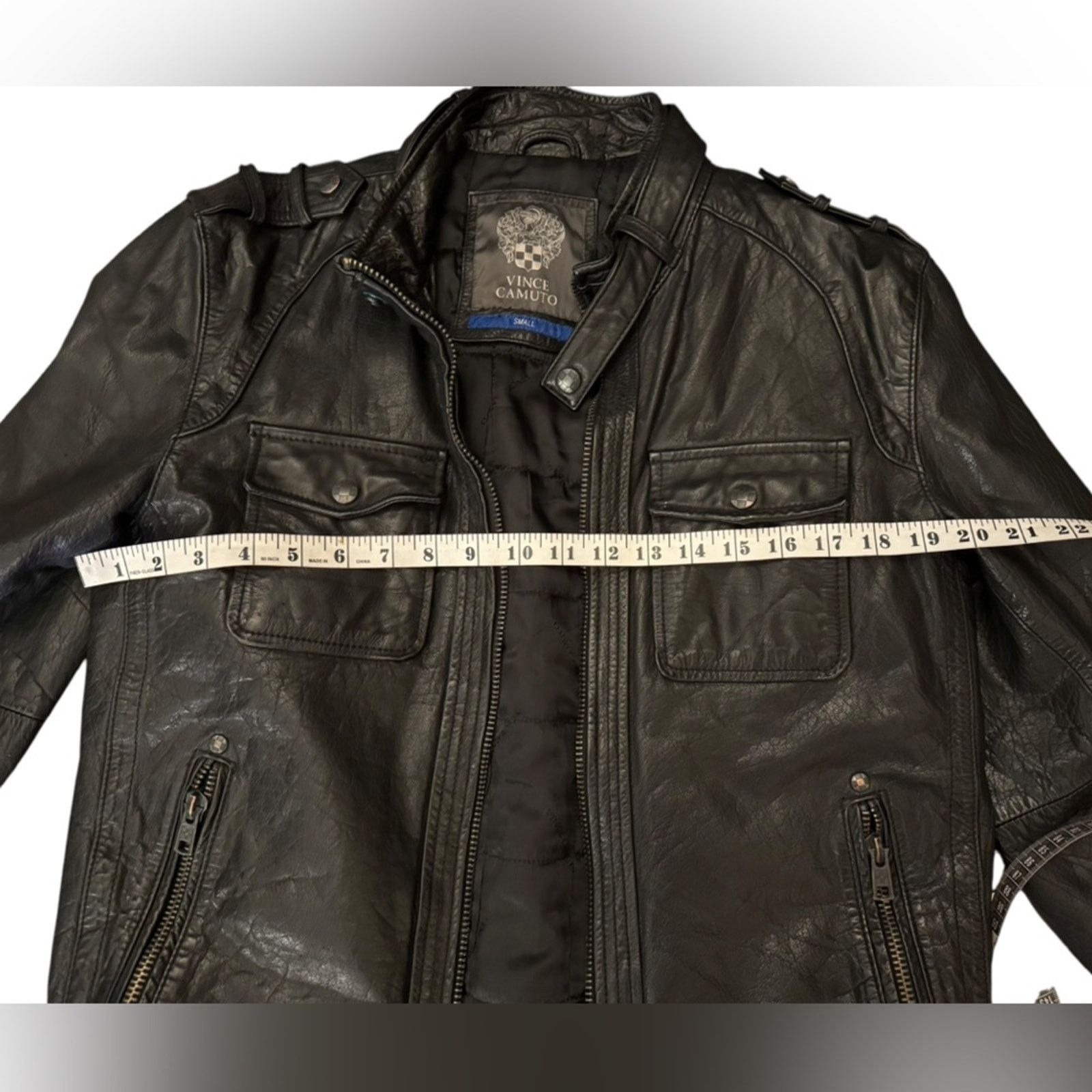 Vince Camuto Vince Camuto Mens Motorcycle Jacket Leather Size US S / EU 44-46 / 1 - 10 Thumbnail
