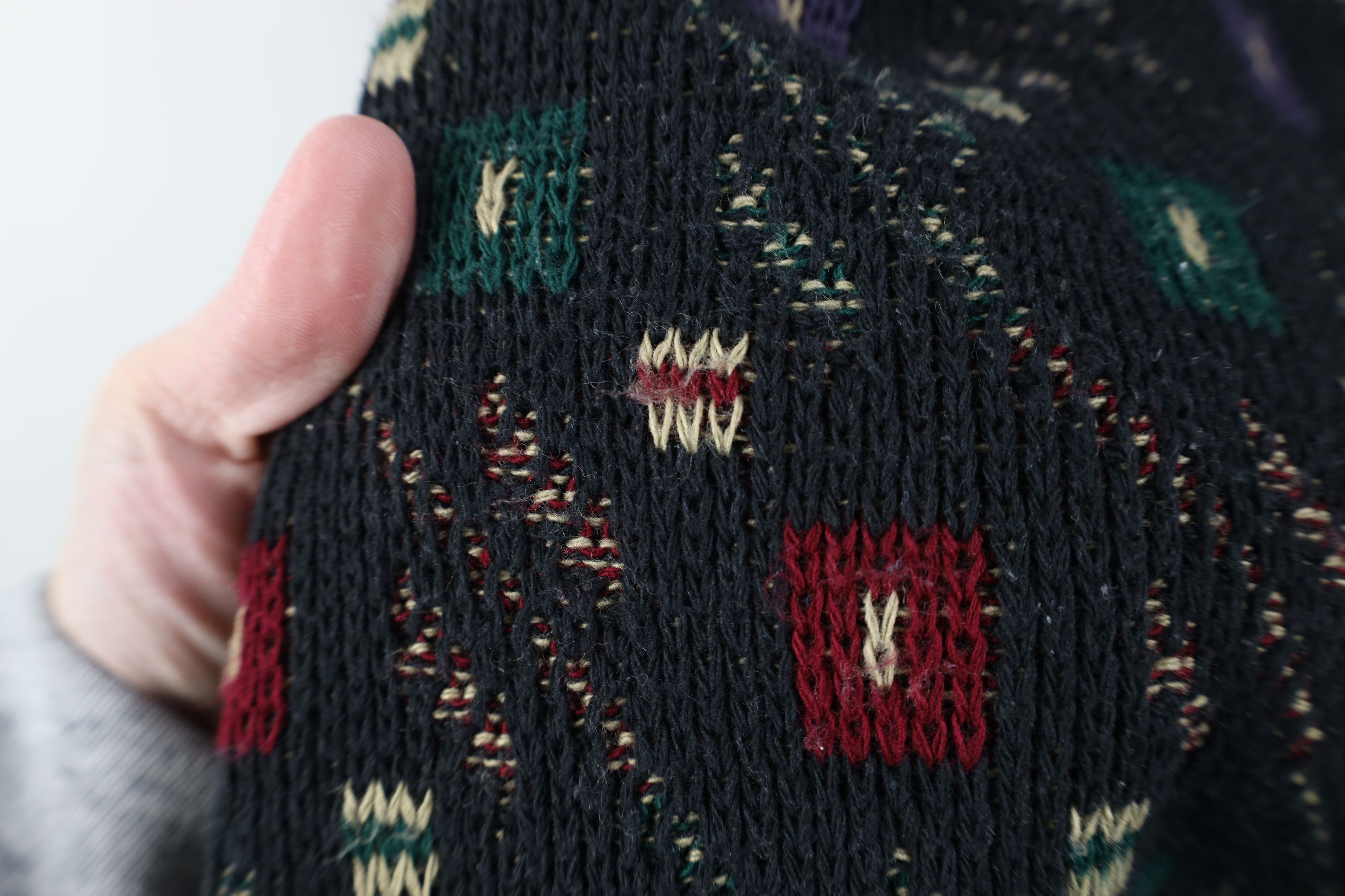 Vintage Vintage 90s Coogi Style Checkered Knit Sweater Cotton USA Size US L / EU 52-54 / 3 - 4 Thumbnail
