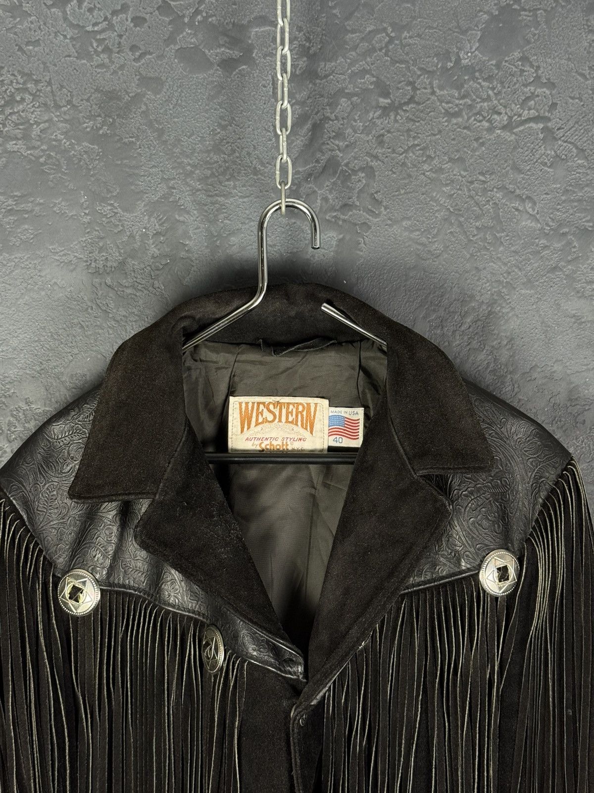 Schott Rare Schott NYC Western Vintage Genuine Suede Leather Jacket Size US L / EU 52-54 / 3 - 8 Thumbnail
