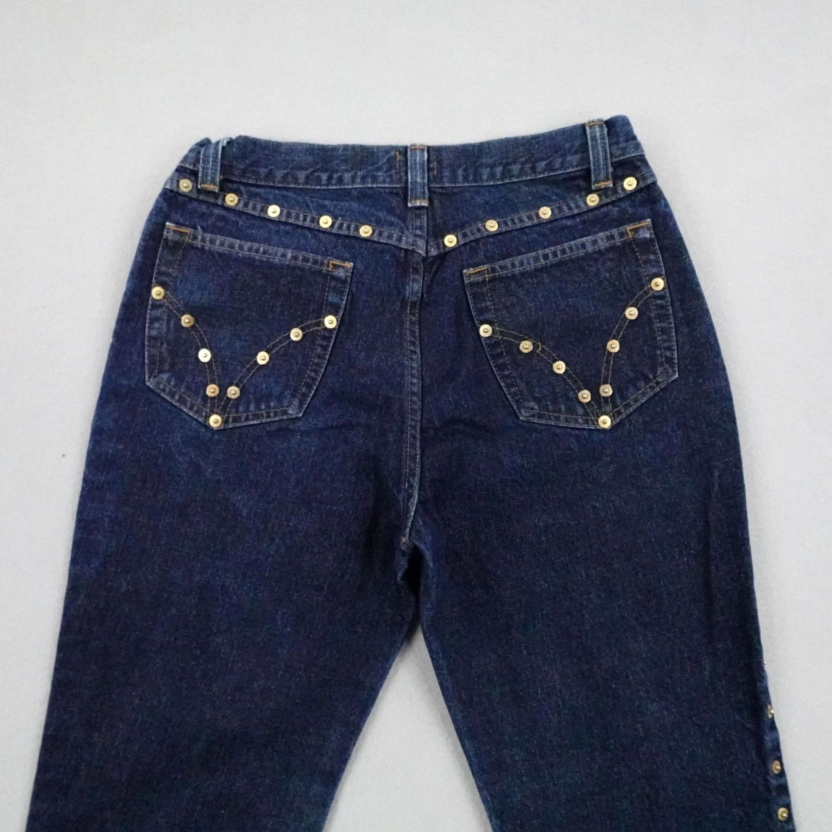 Dolce & Gabbana Dolce & Gabbana D&G Jeans Womens 30 Blue Denim Dark Wash Studded Embellished Size 30" / US 8 / IT 44 - 6 Thumbnail