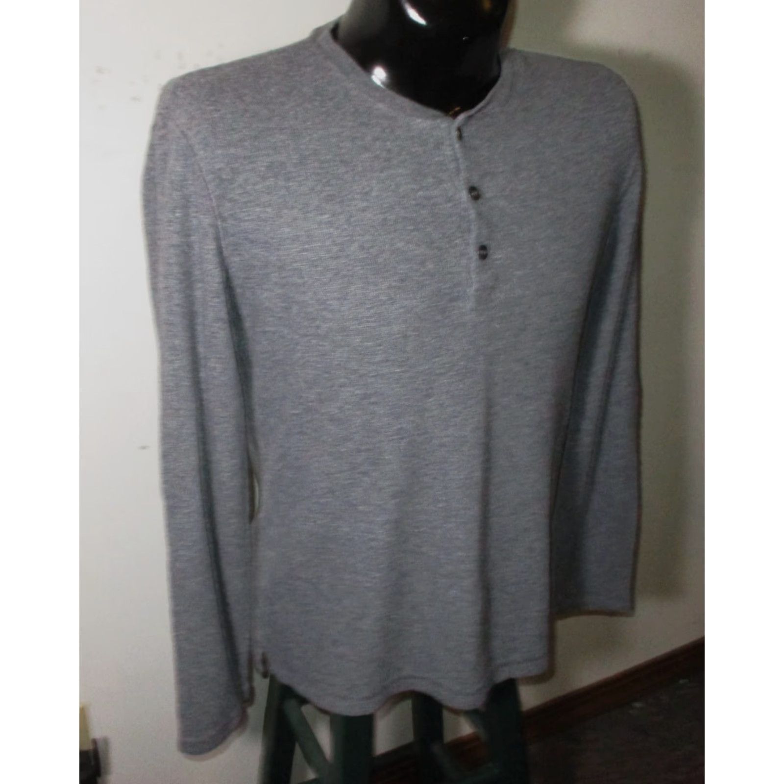Banana Republic BANANA REPUBLIC Gray Thermal Long Sleeve Henley Top Men's L Shirt Size US L / EU 52-54 / 3 - 3 Thumbnail