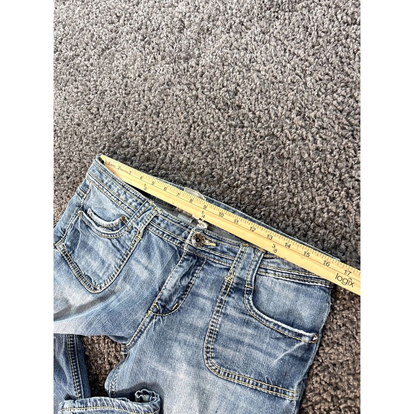 Vintage Vintage YMI Bootcut Jeans Women 32x32 Contrast Stitch Low Rise Front Flap Pocket Size 24" / US 00 / IT 34 - 4 Thumbnail