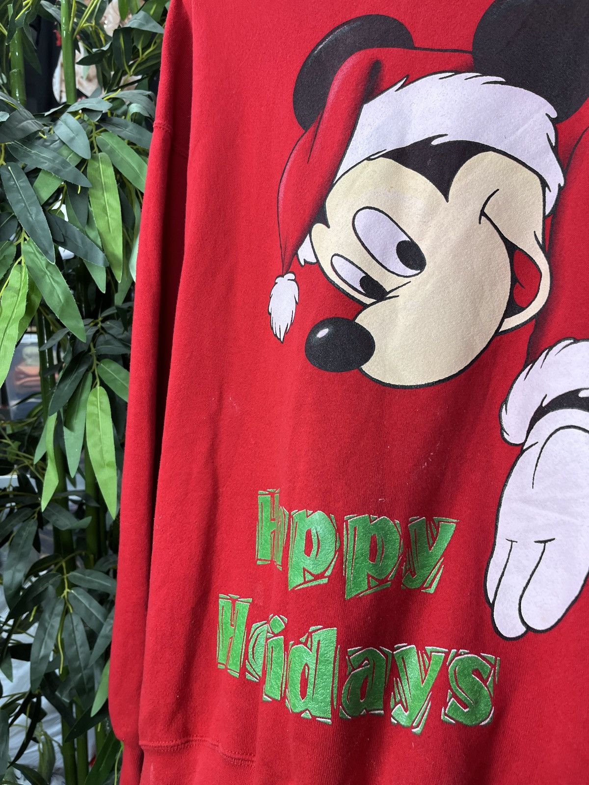 Disney × Vintage 1980s SANTA MICKEY MOUSE RARE VINTAGE SWEATSHIRT - № 1370 Size US L / EU 52-54 / 3 - 5 Thumbnail