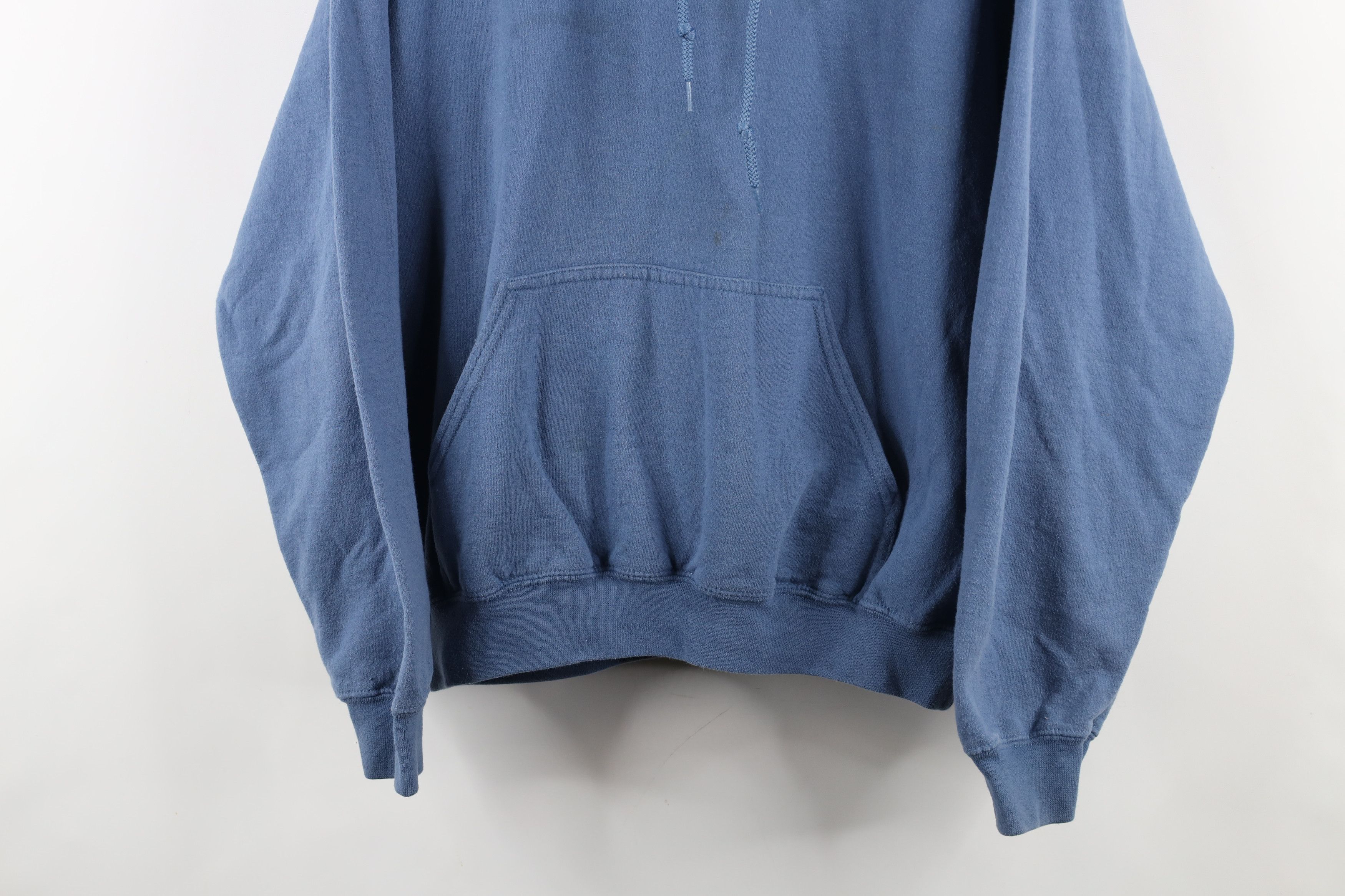 Vintage Vintage 90s Streetwear Distressed Hoodie Sweatshirt Blue Size US XL / EU 56 / 4 - 3 Thumbnail