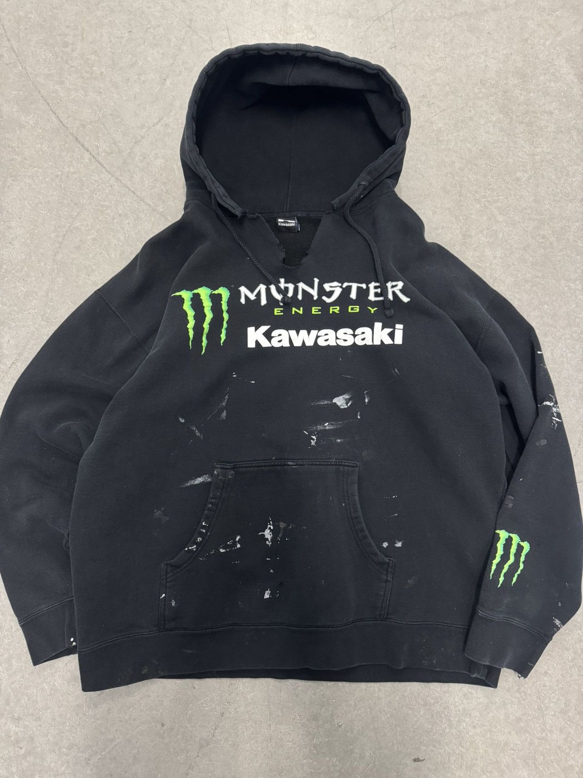 Other Vintage Thrashed Hoodie Monster Kawasaki Size US XL / EU 56 / 4 - 2 Thumbnail