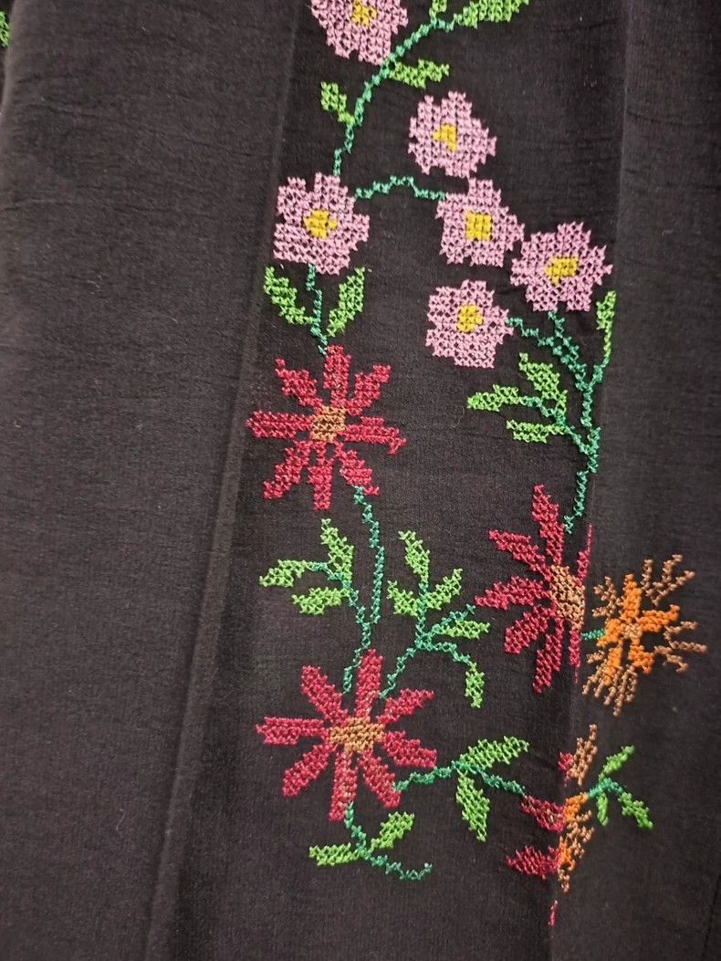 Other Comme Des Garcons size M Black Vintage Mosaic Floral Skirt Size 24" / US 00 / IT 34 - 4 Thumbnail