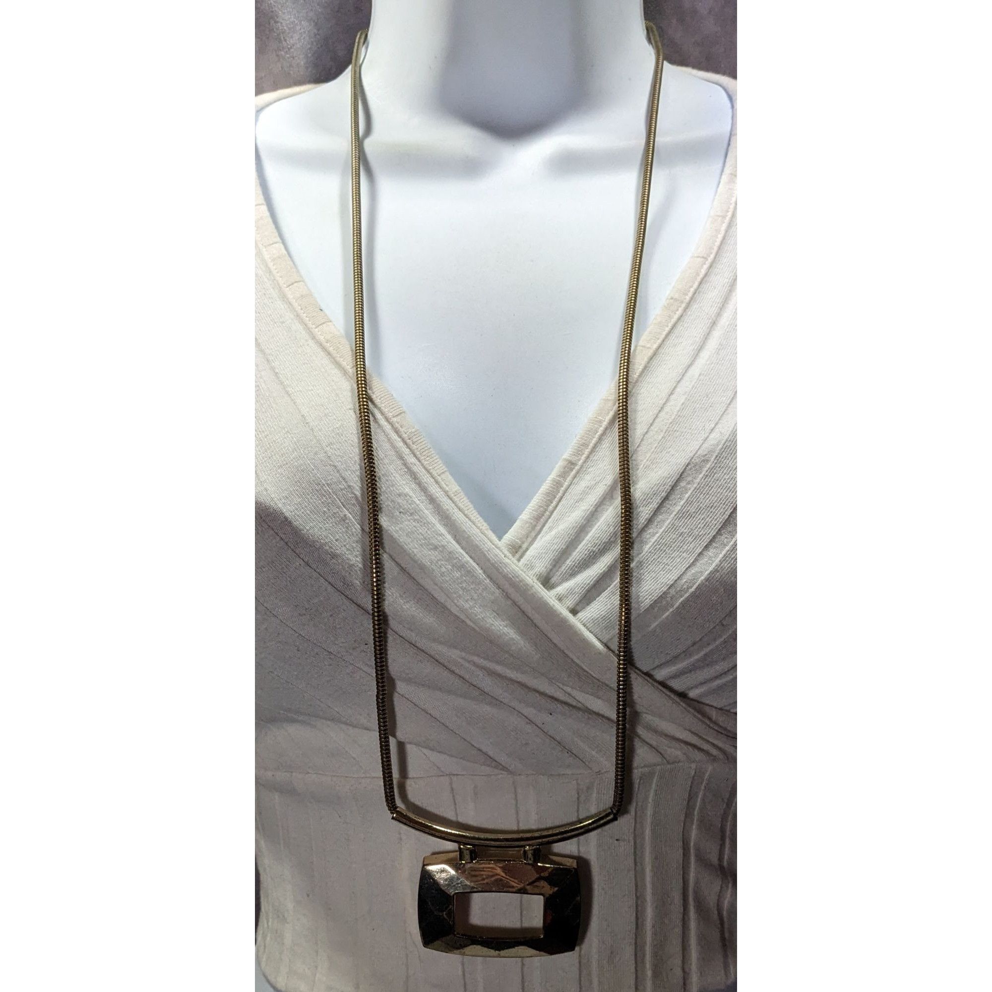 Avenue Avenue Geometric Gold Tone Pendant Statement Necklace Size ONE SIZE - 2 Thumbnail