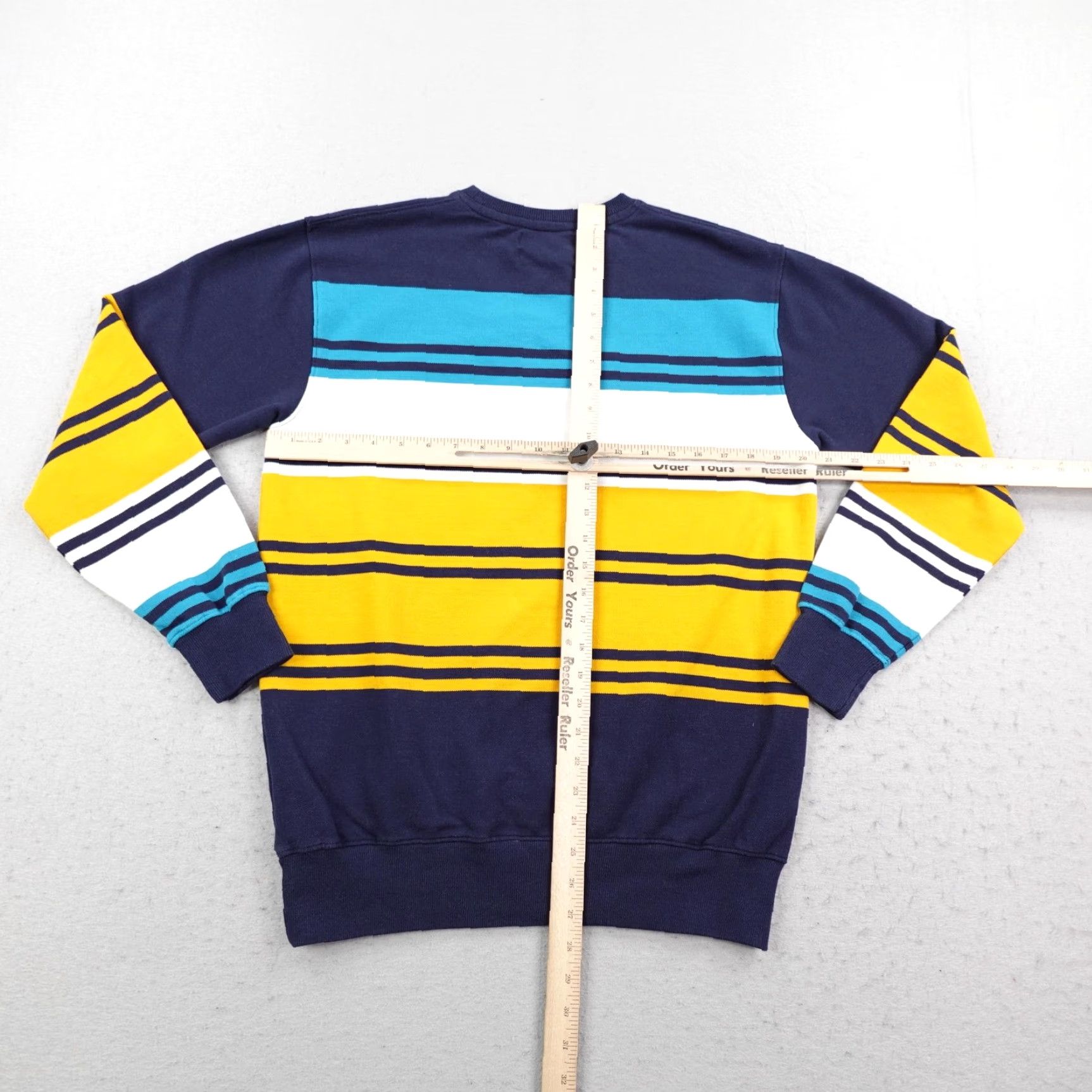 Brooks Brothers Brooks Brothers Sweater Mens XL Blue Yellow Stripe Crewneck Embroidered Pullover Size US XL / EU 56 / 4 - 5 Thumbnail