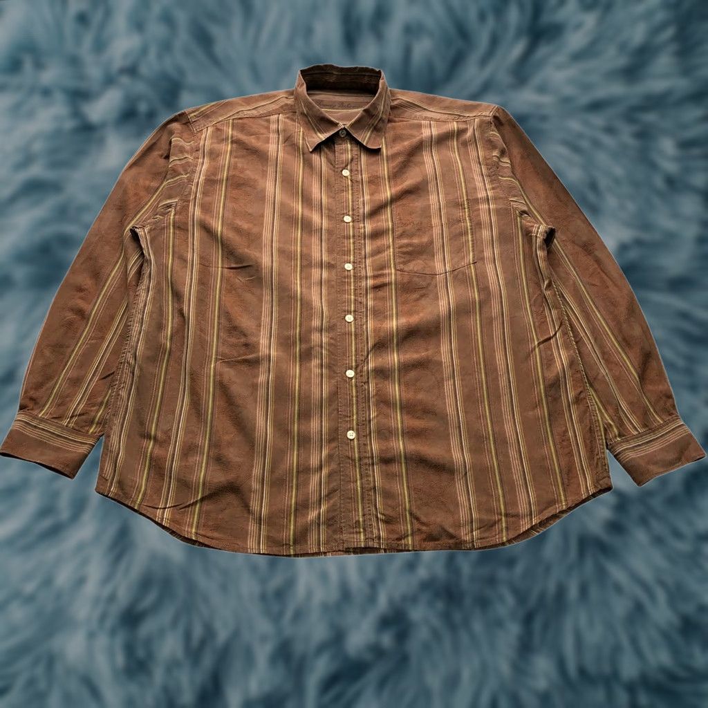 Tommy Bahama Tommy Bahama Button Up Dress Shirt Striped Long Sleeve Mens Large L Brown Size 42R - 1 Thumbnail