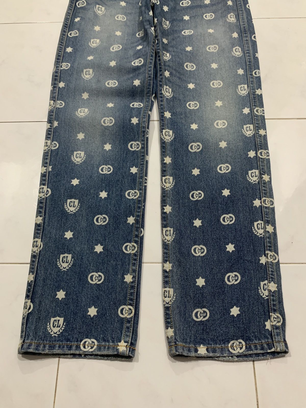 Japanese Brand Co&Lu Multi Logo All Over Print Jeans Size US 31 - 4 Thumbnail