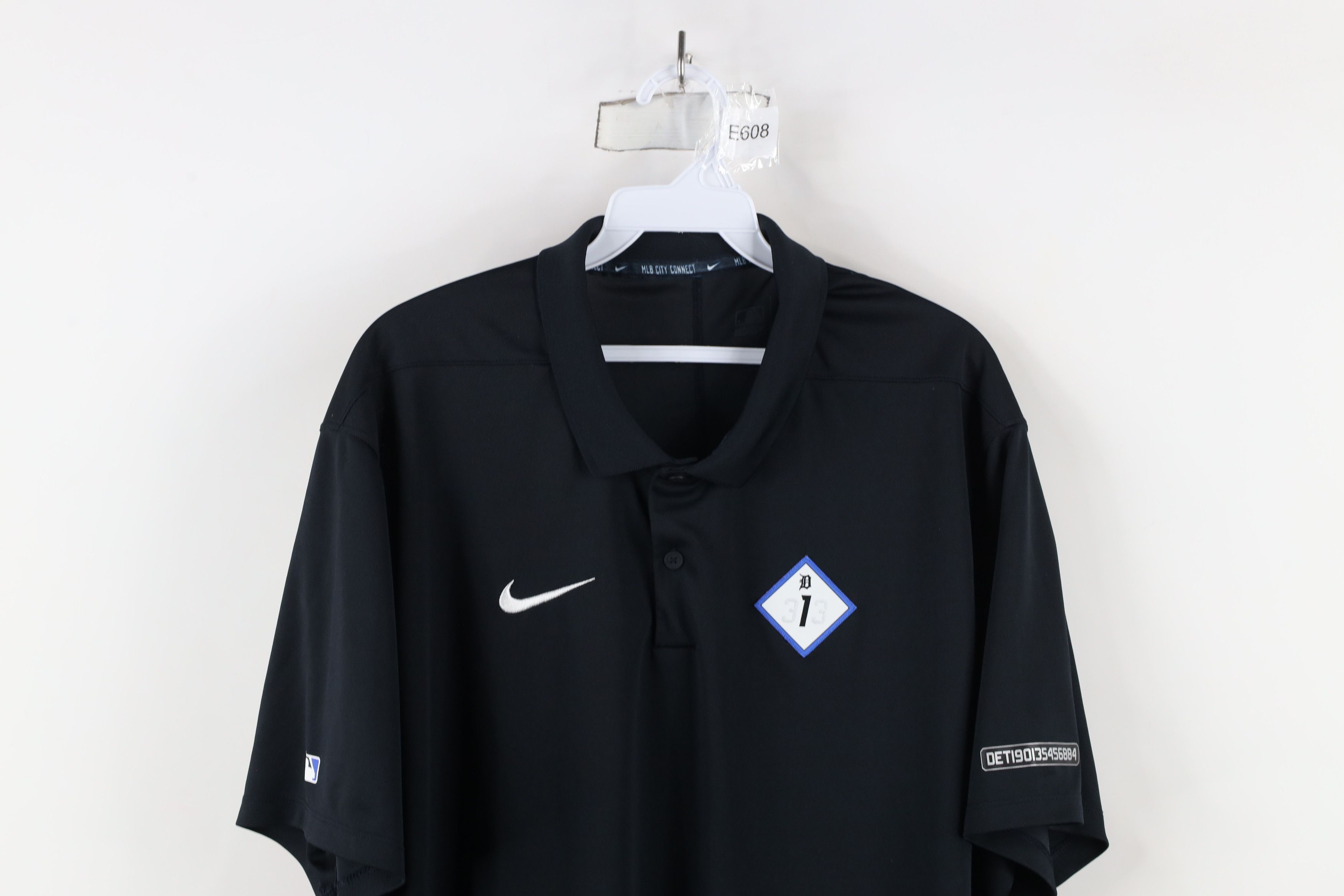 Nike 313 Detroit Tigers Baseball Golf Polo Shirt Black
