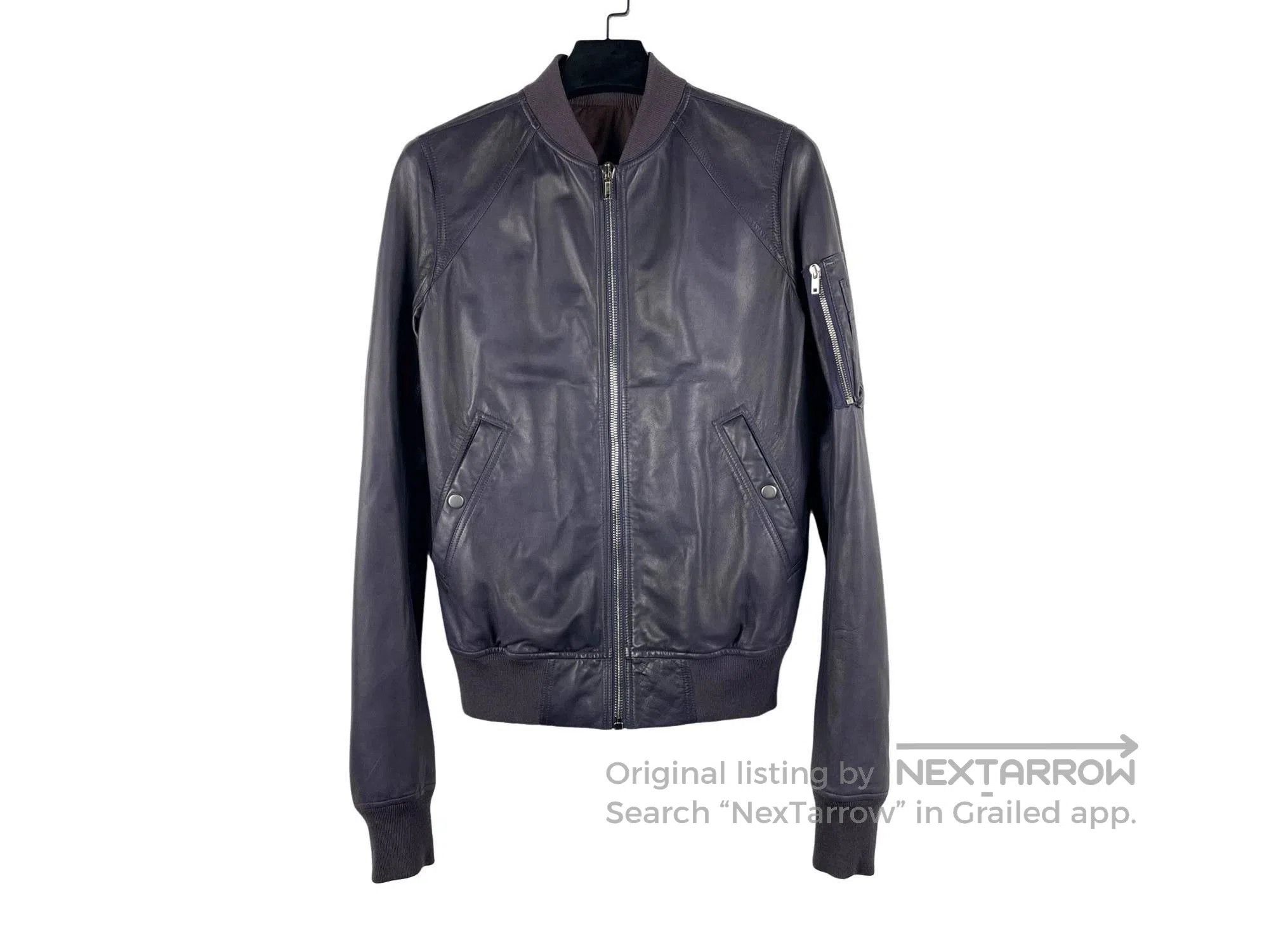 Rick Owens Sz 50 Rick Owens 17AW Raglan Lambskin Leather Bomber