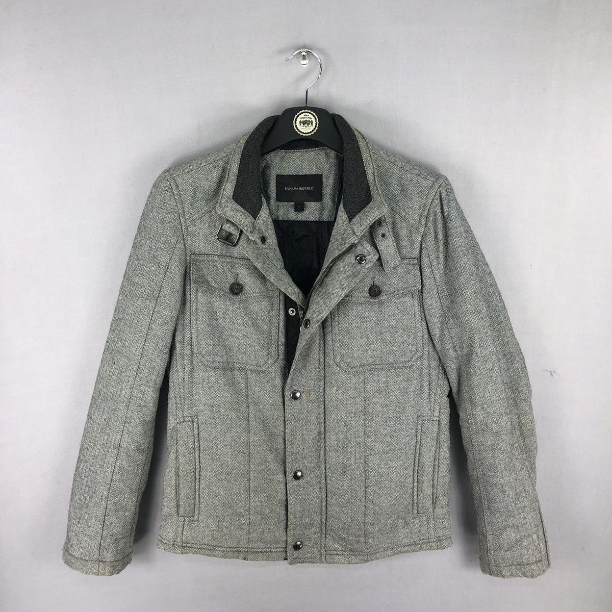 Banana Republic Banana Republic Harringbone Puffer Jacket Buckle Collar Size US S / EU 44-46 / 1 - 1 Thumbnail