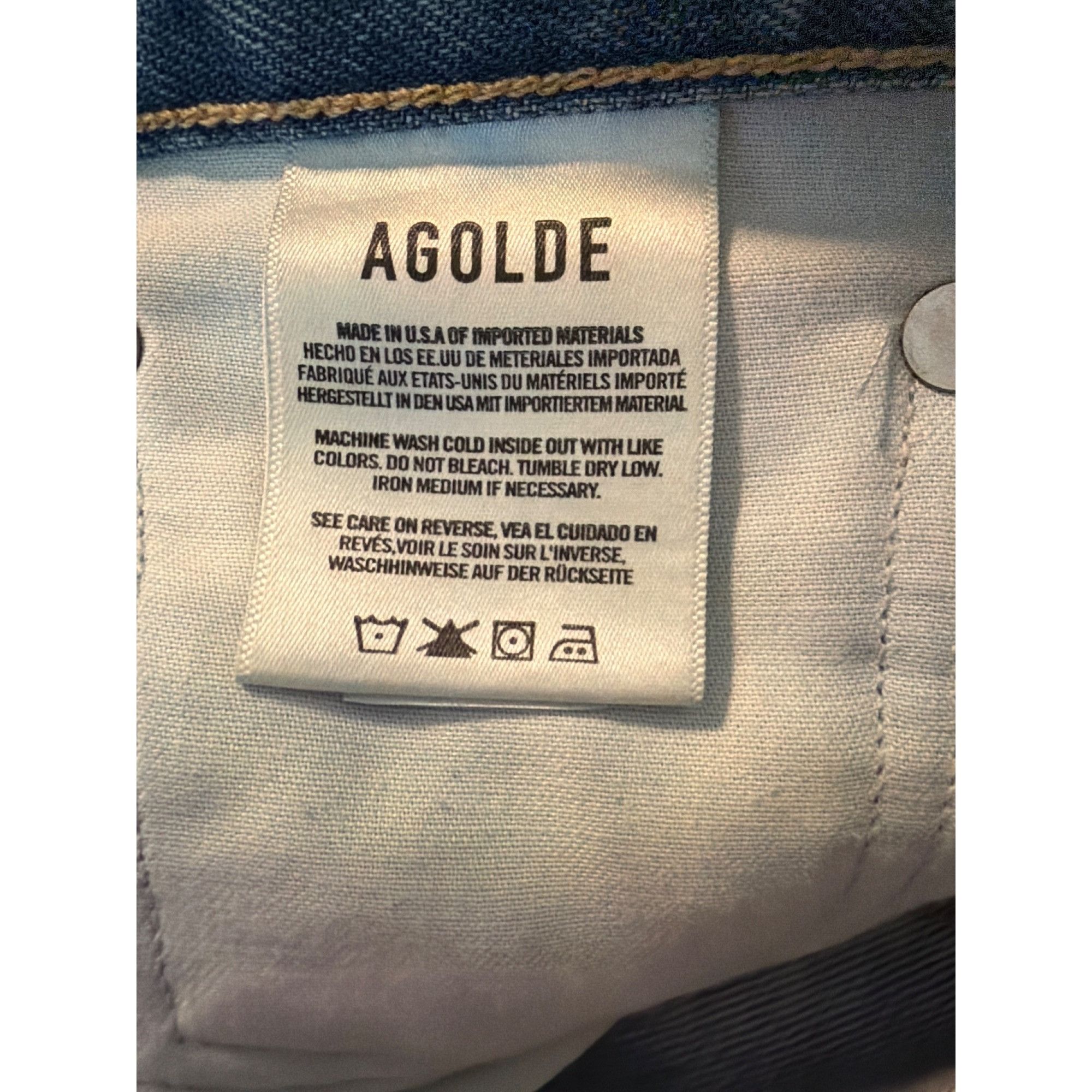 Agolde Agolde 90s Jeans Distressed Destroyed Holes Blue Denim Butto Size 42" / US 20 - 7 Thumbnail