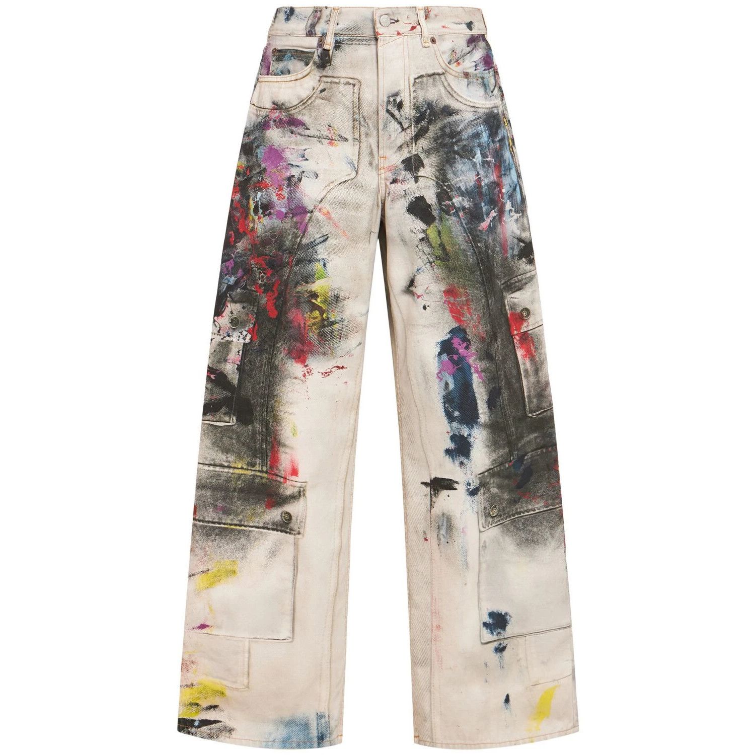 Acne Studios ACNE STUDIOS $850 White/Multicolor Jeans New & Authentic (Me Size US 32 / EU 48 - 1 Thumbnail