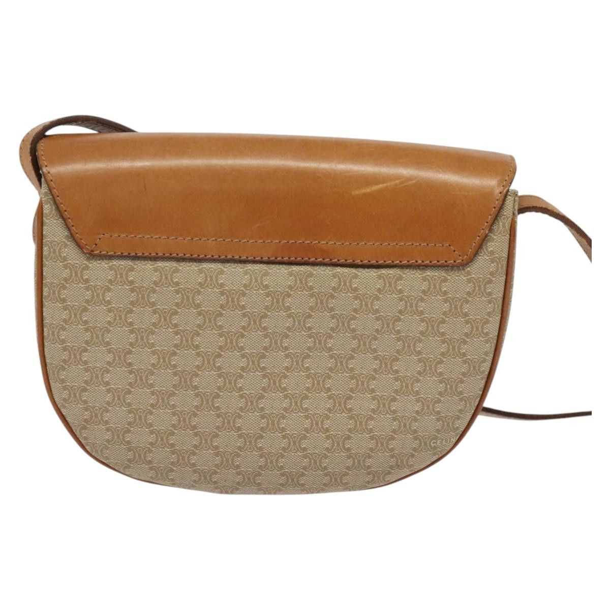 Celine CELINE Macadam Canvas Shoulder Bag Pvc Leather Beige Gold Size ONE SIZE - 3 Thumbnail