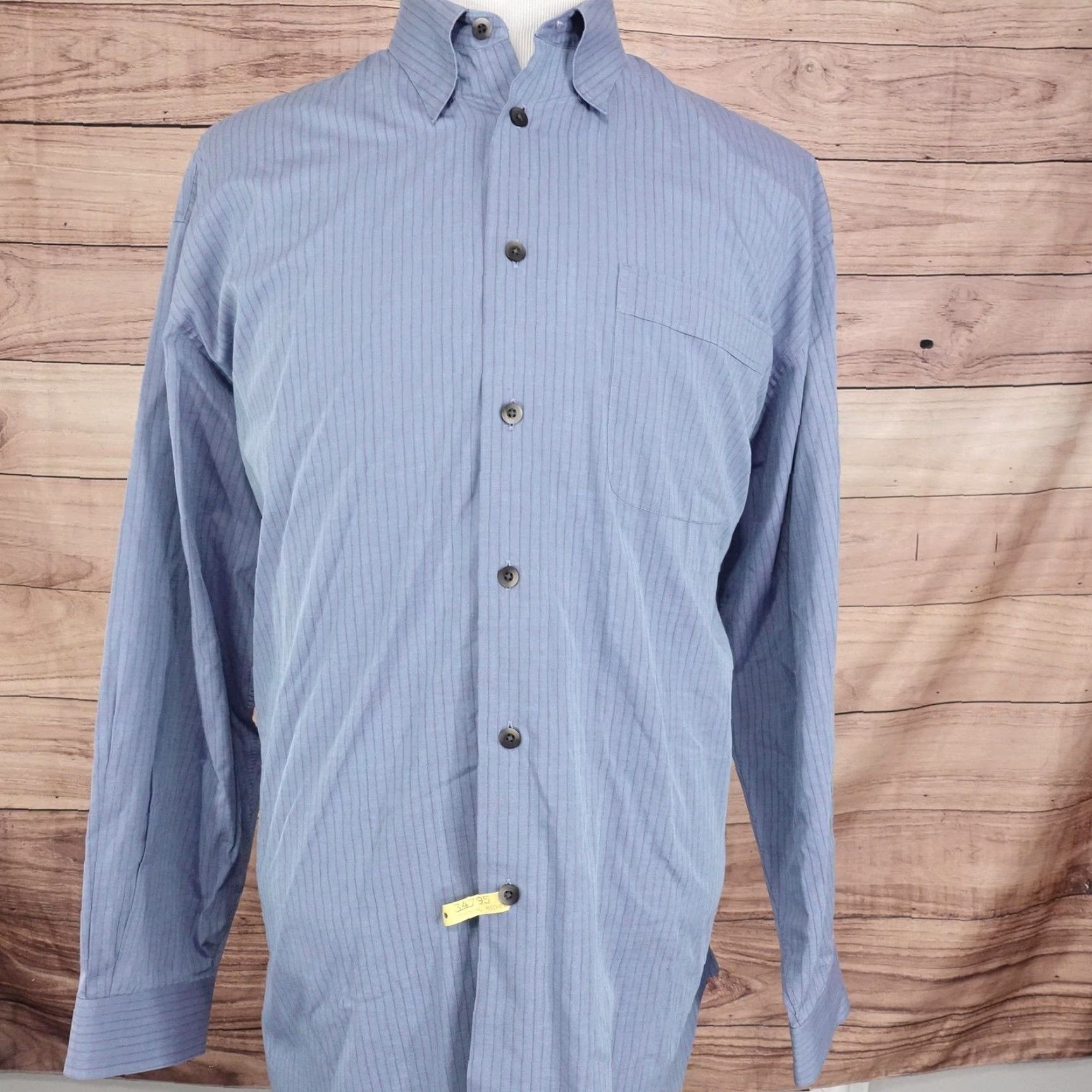 Nordstrom John W. Nordstrom Shirt Mens XL Blue Pinstripe Button-Down Long Sleeve Pocket Size US XL / EU 56 / 4 - 3 Thumbnail