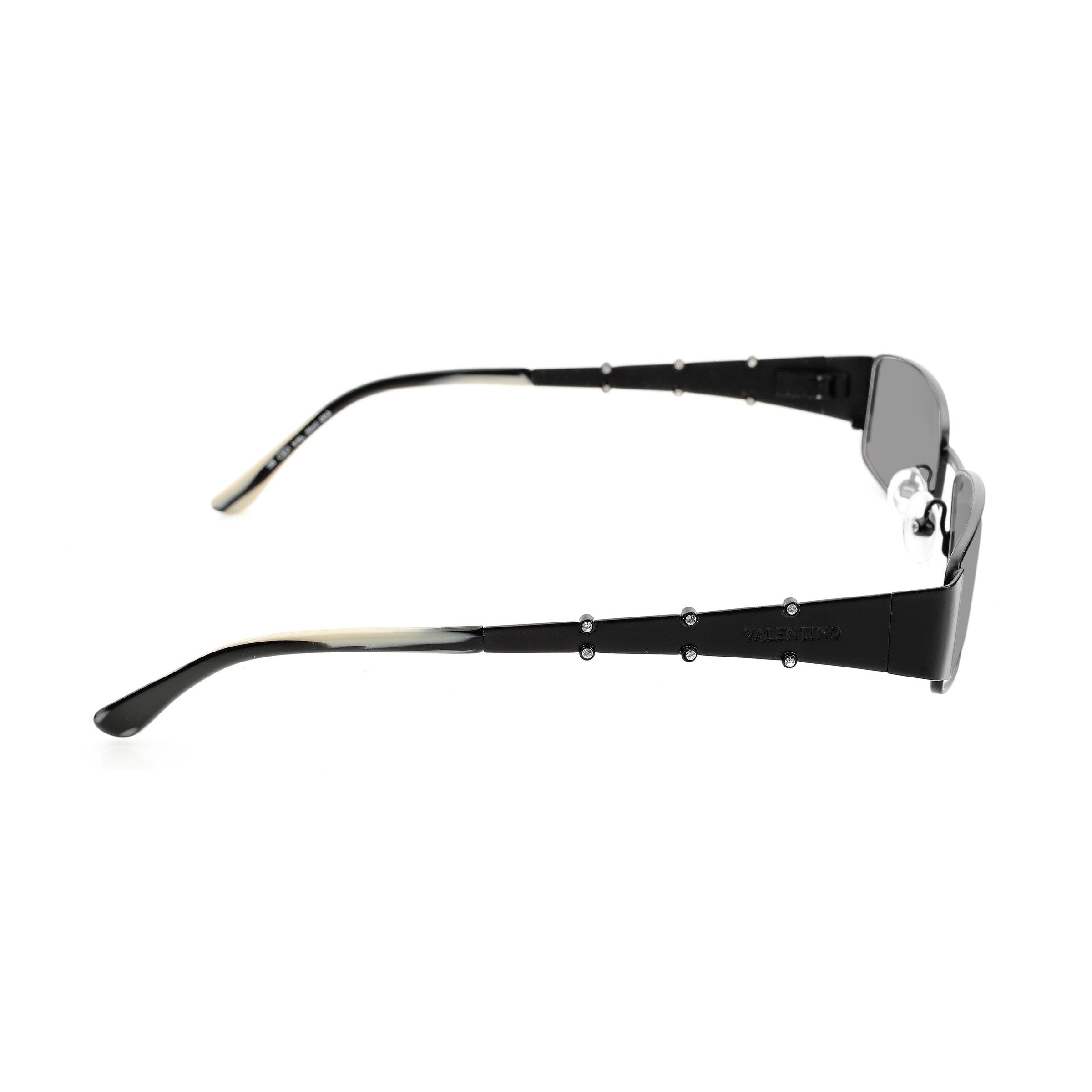 Valentino Valentino '90s Black & White Crystals Metal Sunglasses Size ONE SIZE - 2 Thumbnail