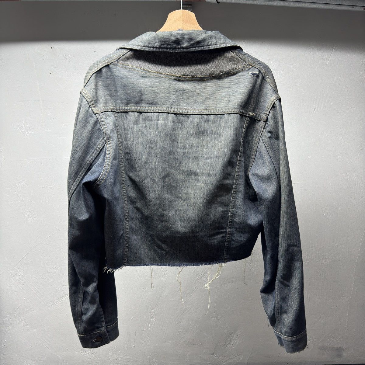 Vintage Thrashed Distressed Selvedge Denim Trucker Jacket ERD Grunge Size US M / EU 48-50 / 2 - 7 Thumbnail