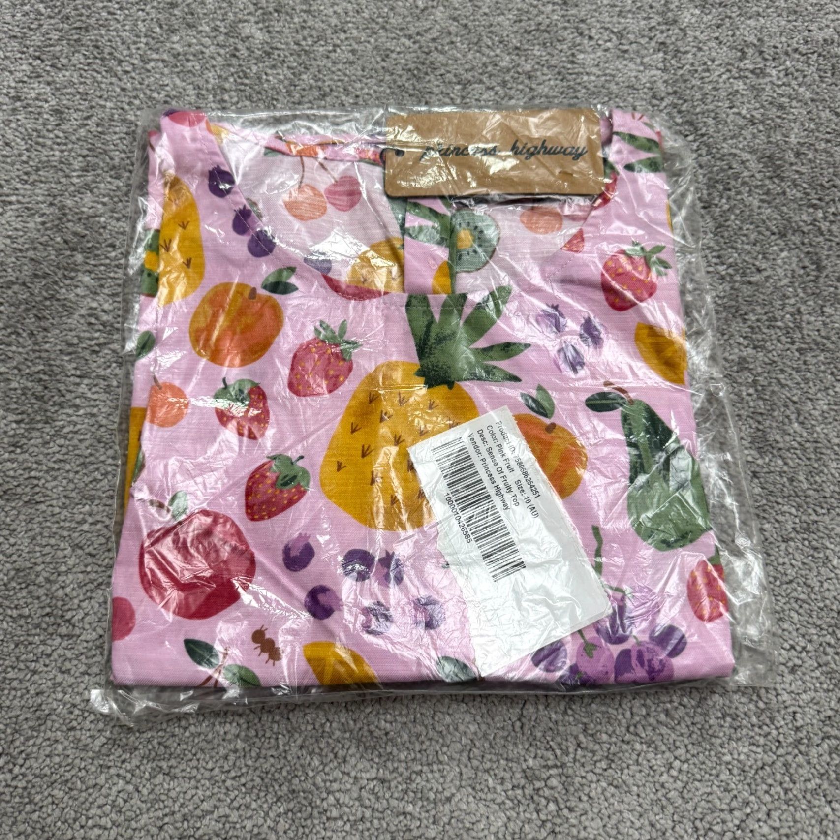 Vintage Princess Highway Pink Fruit Blouse Women's Size 6 Short Sleeve Casual Top NWT Bohemian Size M / US 6-8 / IT 42-44 - 4 Thumbnail